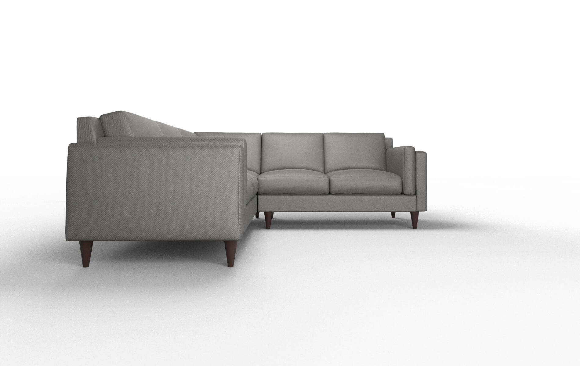 Helsinki Rocket Charcoal Sectional espresso legs 2