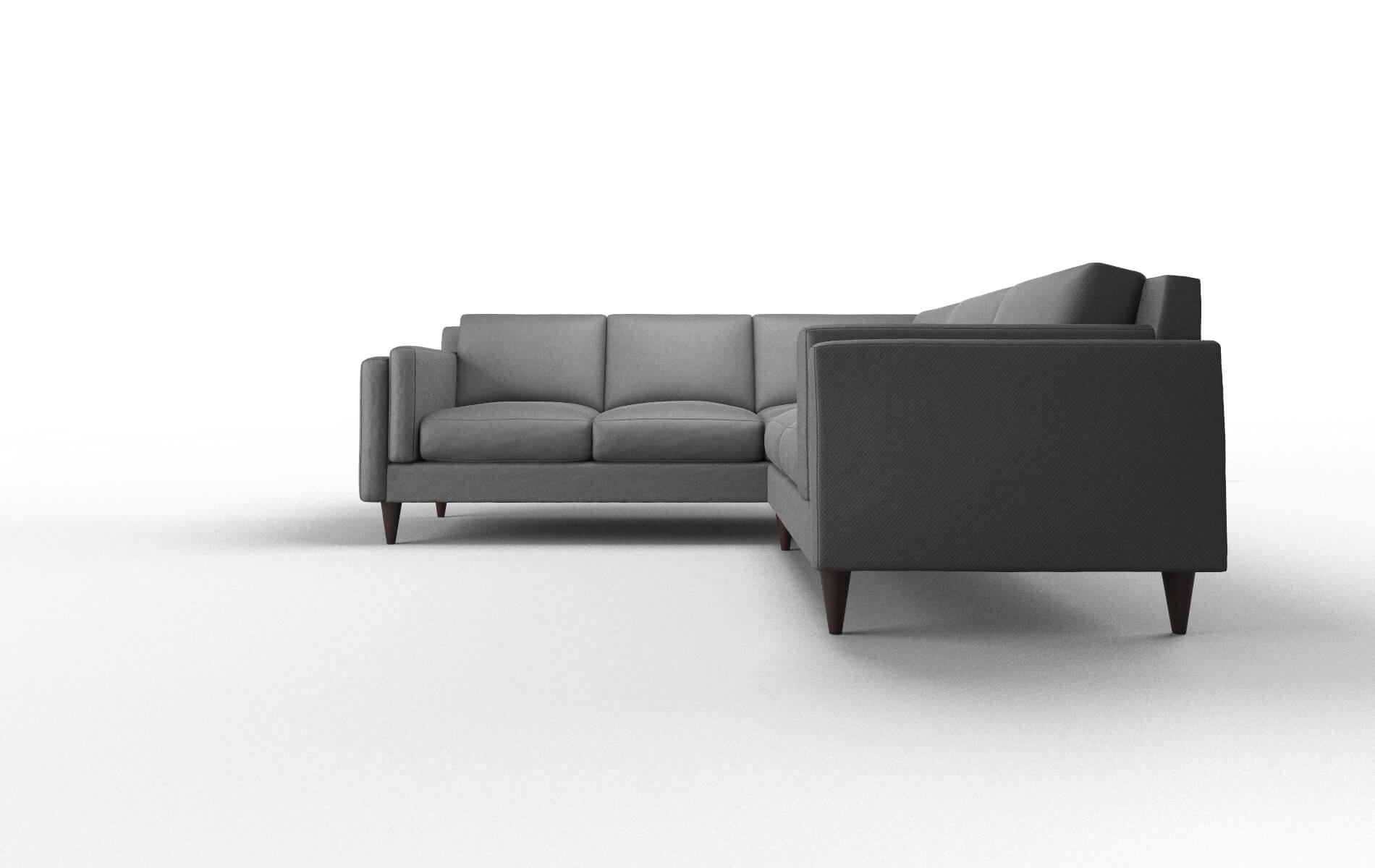 Helsinki Rocket Charcoal Sectional espresso legs 5
