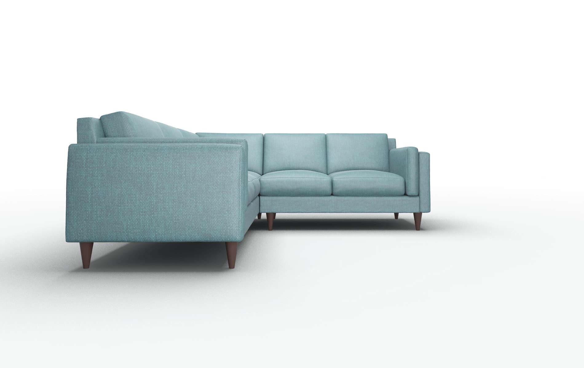 Helsinki Rocket Peacock Sectional espresso legs 2