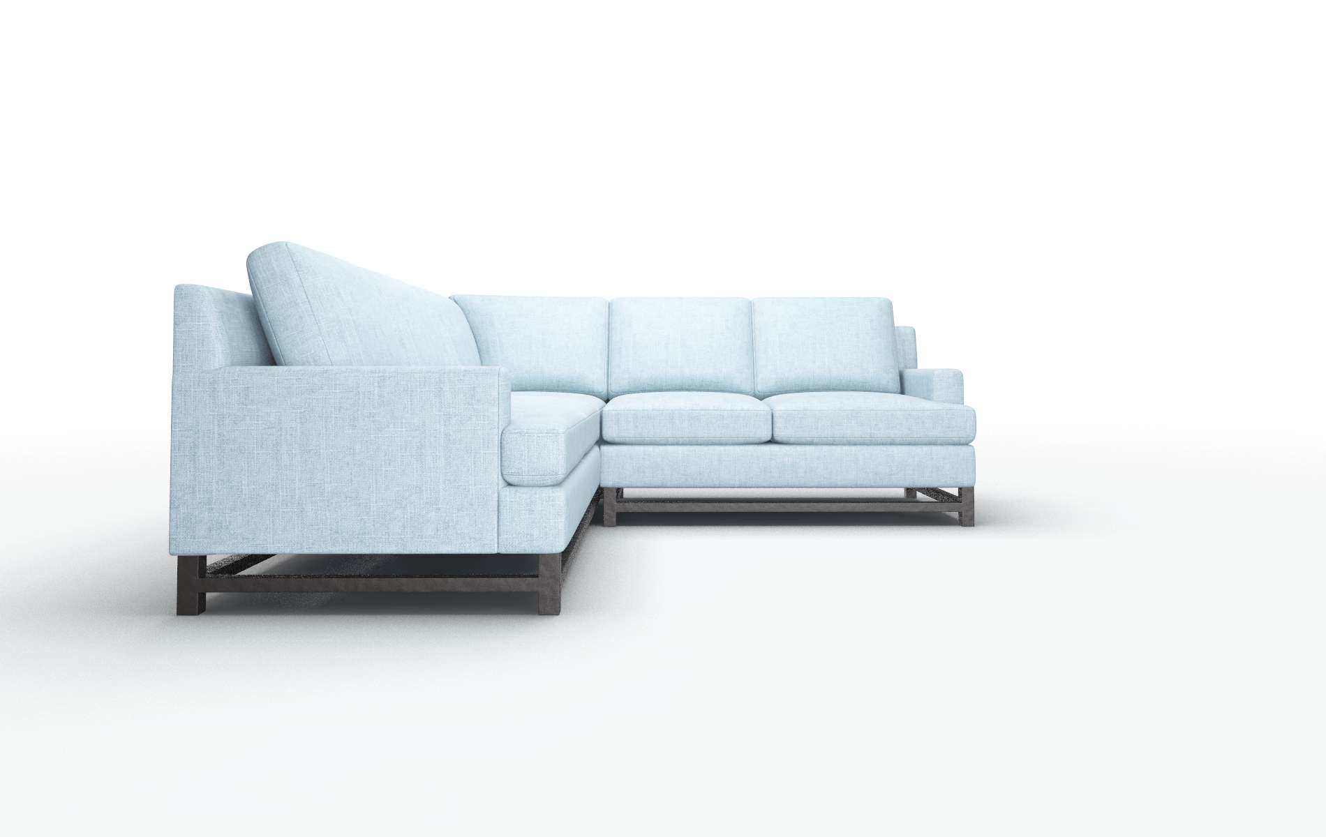 Houston Atlas Turquoise Sectional espresso legs 2