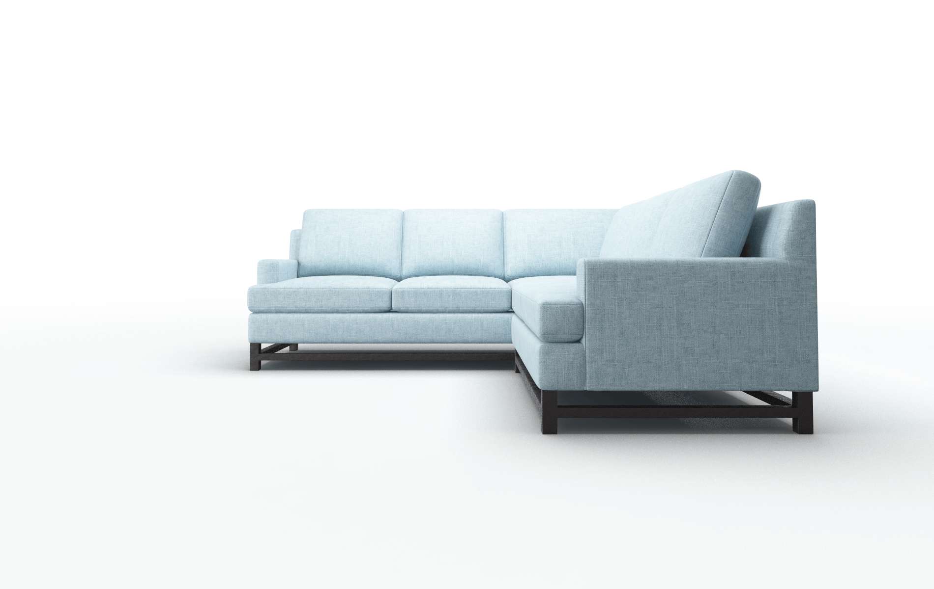 Houston Atlas Turquoise Sectional espresso legs 5