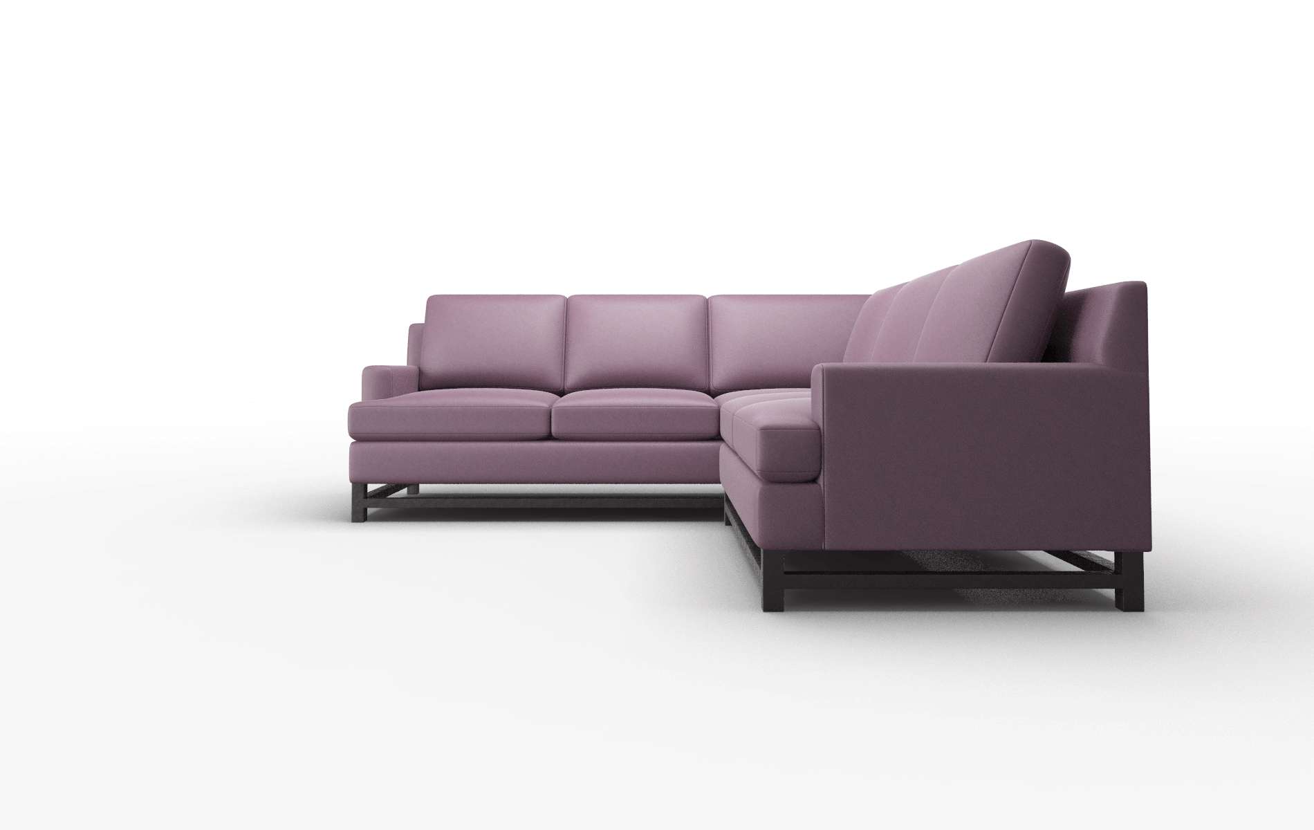 Houston Bella Aubergine Sectional espresso legs 5