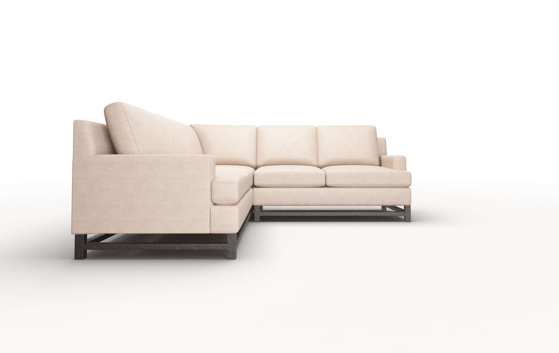 Houston Bella Pewter Sectional espresso legs 2