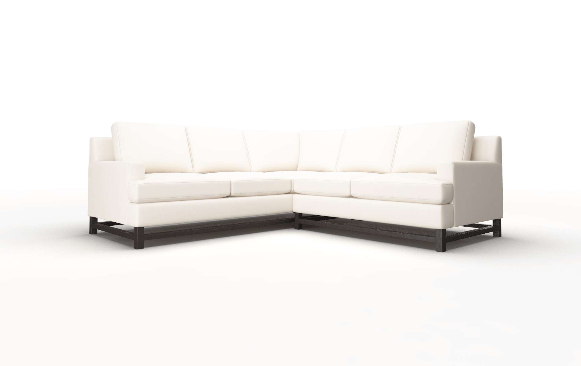 Houston Blanche Milky Sectional espresso legs 1
