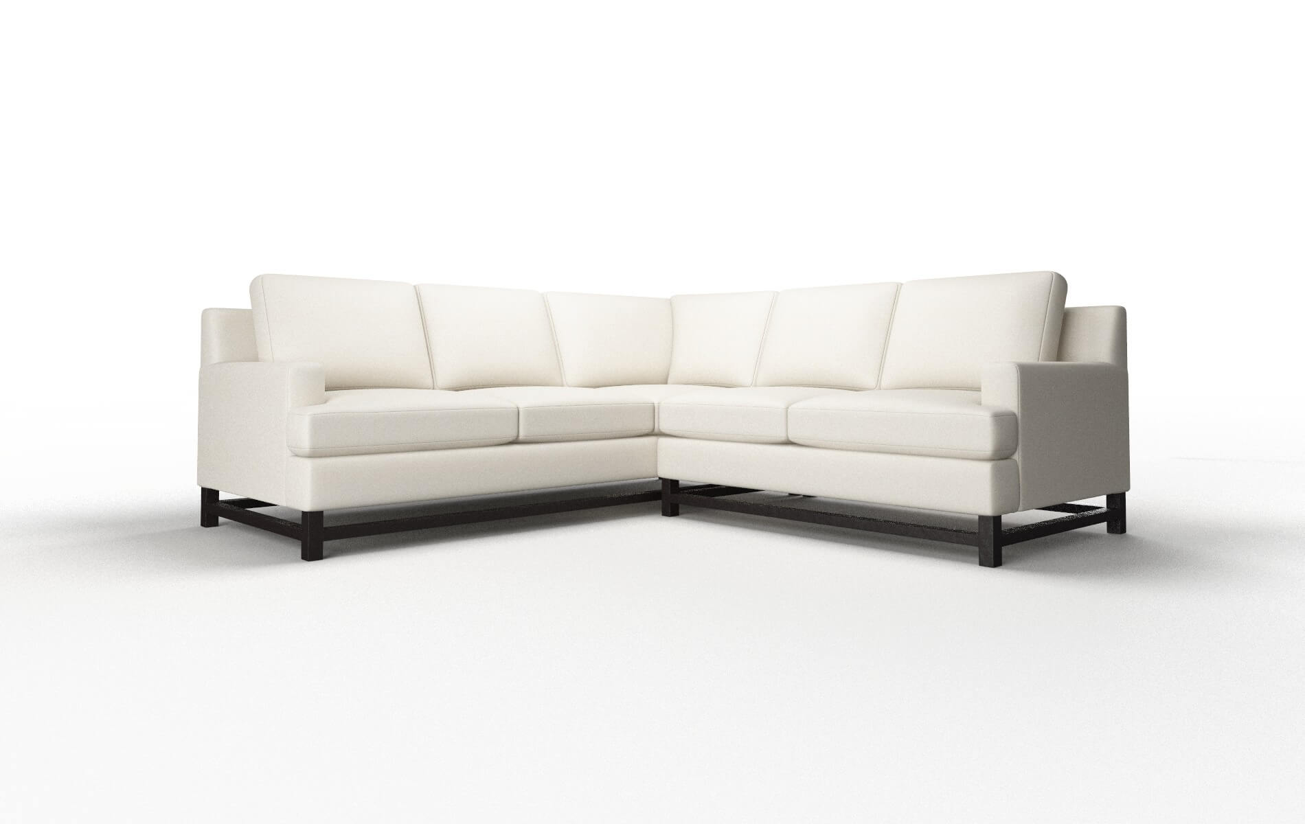 Houston Bungalow Ivory Sectional espresso legs 1