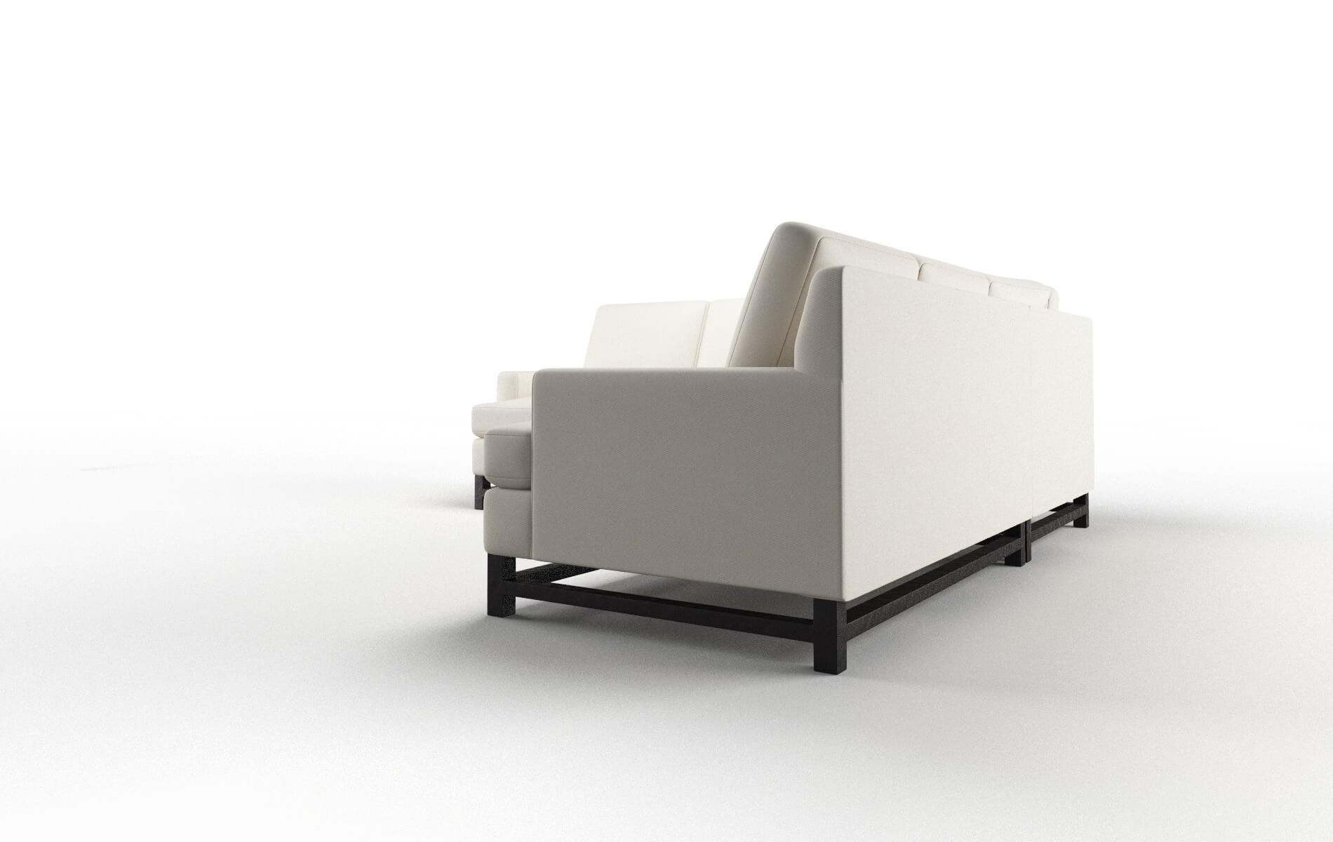 Houston Bungalow Ivory Sectional espresso legs 4