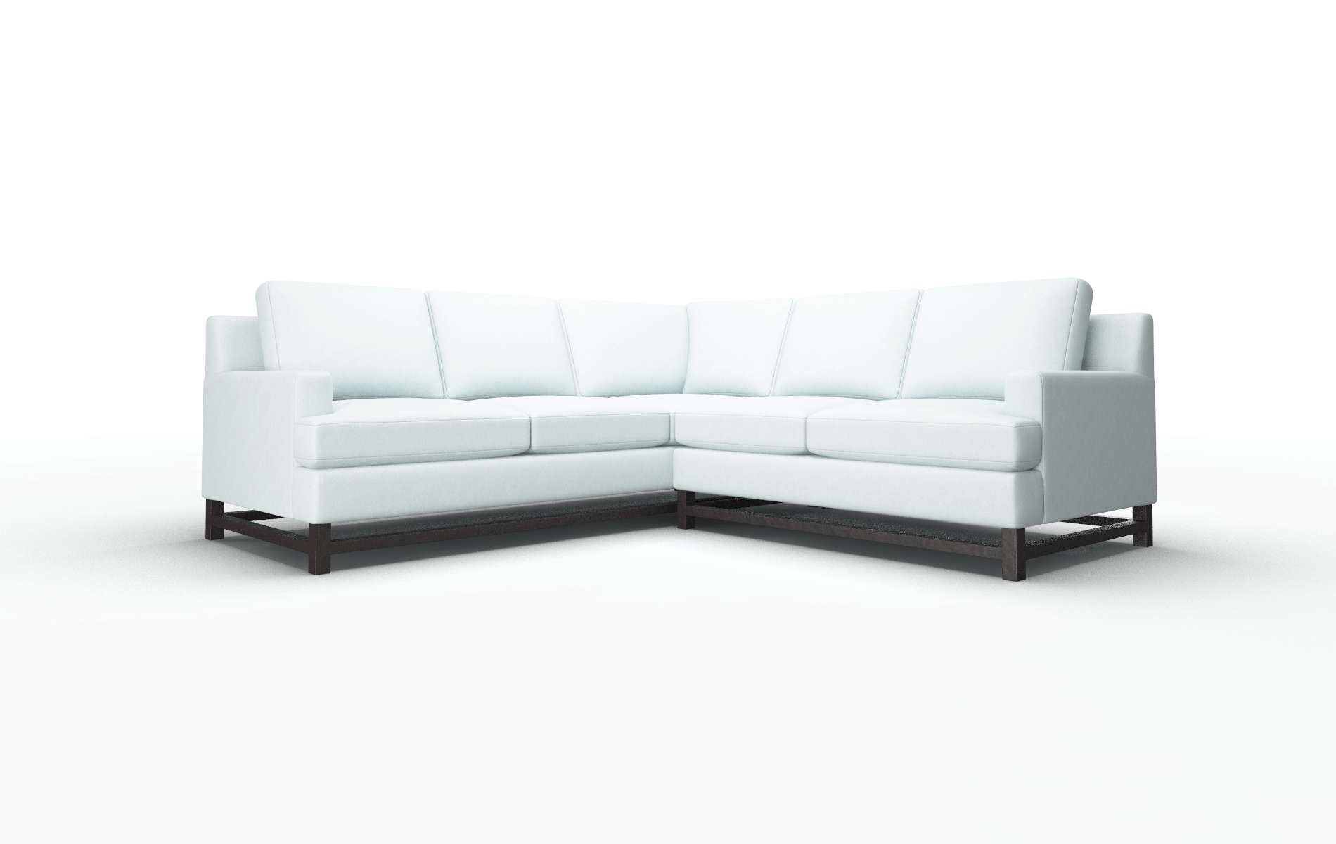 Houston Clyde Cornflower Sectional espresso legs 1