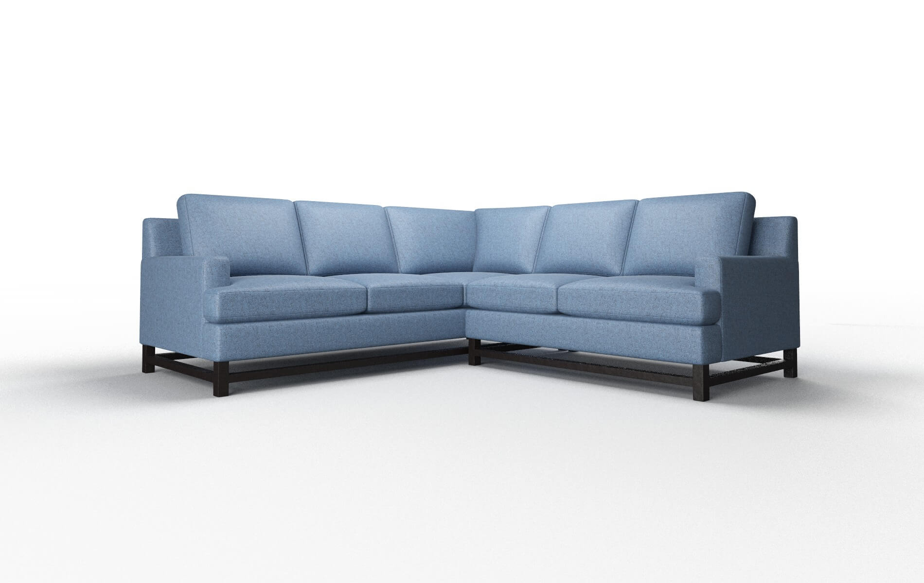 Houston Clyde Deep_ocean Sectional espresso legs 1