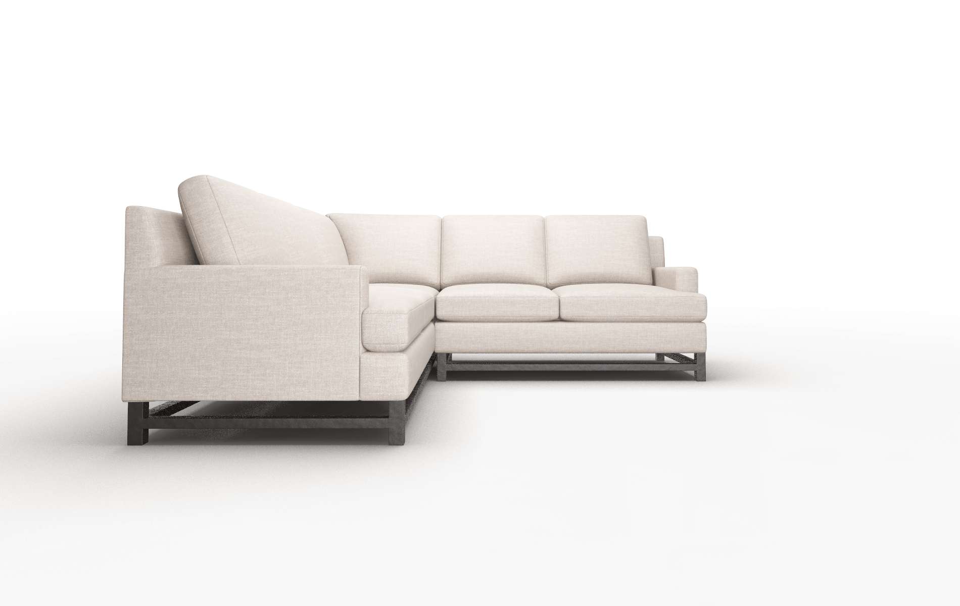 Houston Clyde Dolphin Sectional espresso legs 2