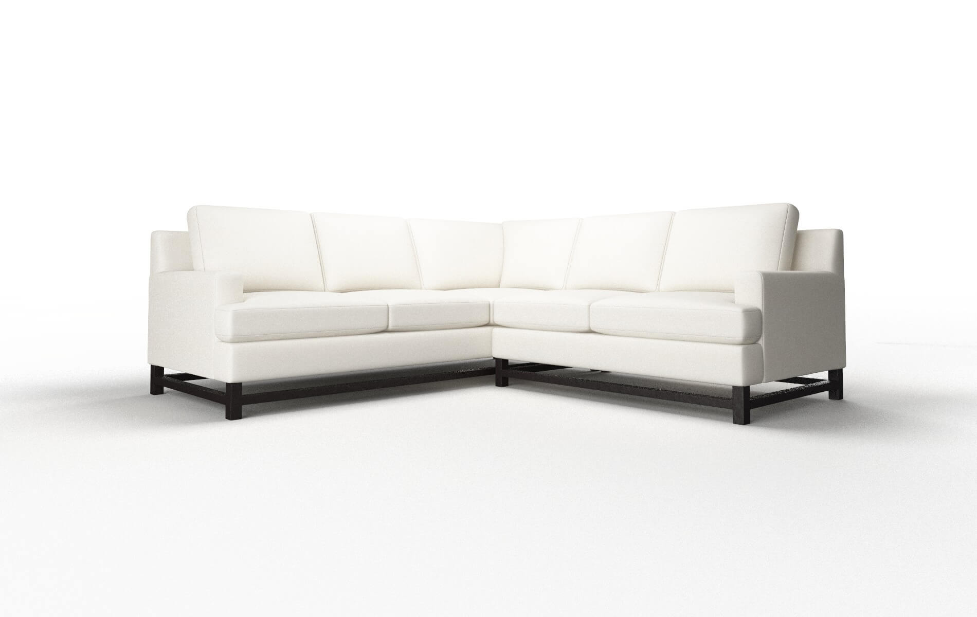 Houston Cosmo Ivory Sectional espresso legs 1