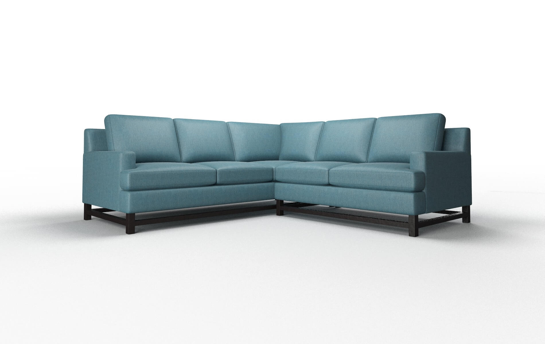 Houston Cosmo Teal Sectional espresso legs 1