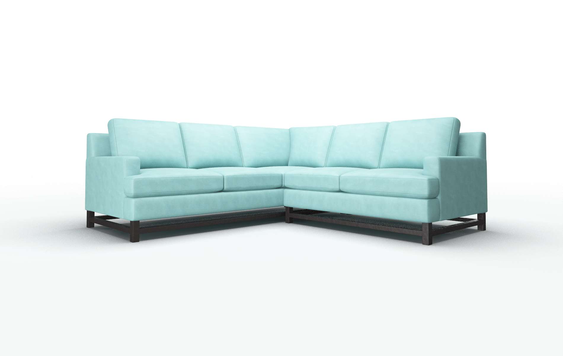 Houston Curious turquoise Sectional Espresso Legs  1