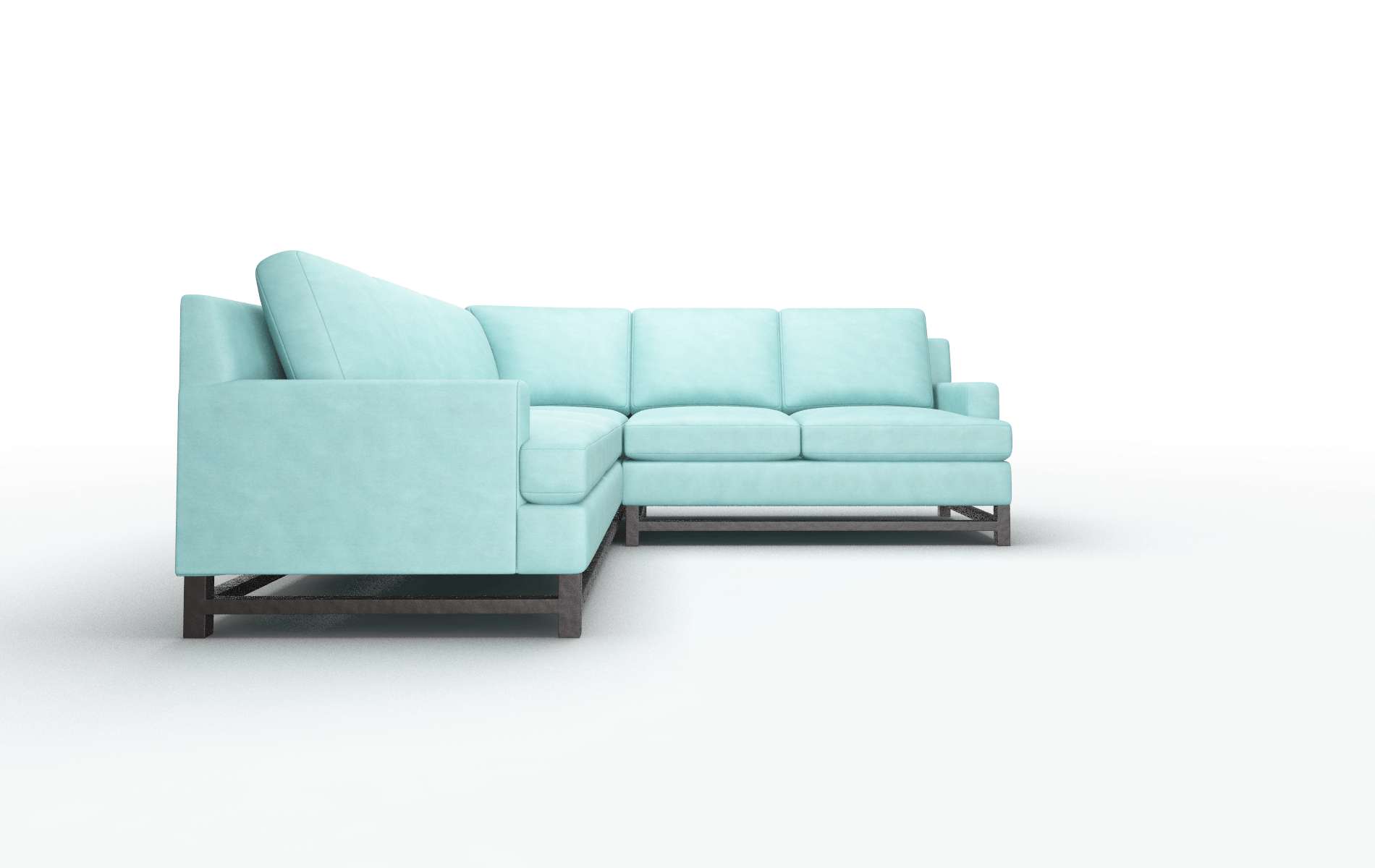 Houston Curious Turquoise Sectional espresso legs 2