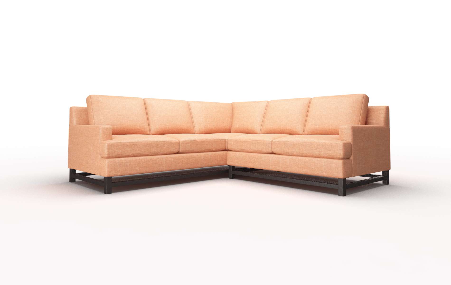 Houston Durham Tangerine Sectional espresso legs 1