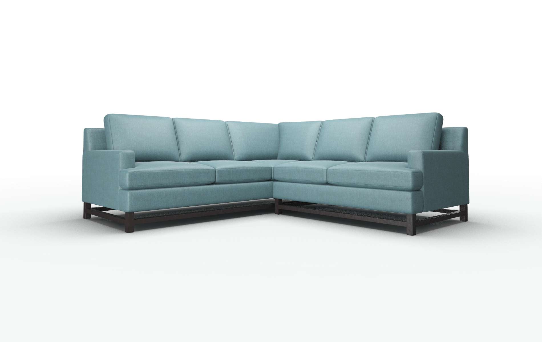 Houston Elliot Teal Sectional espresso legs 1