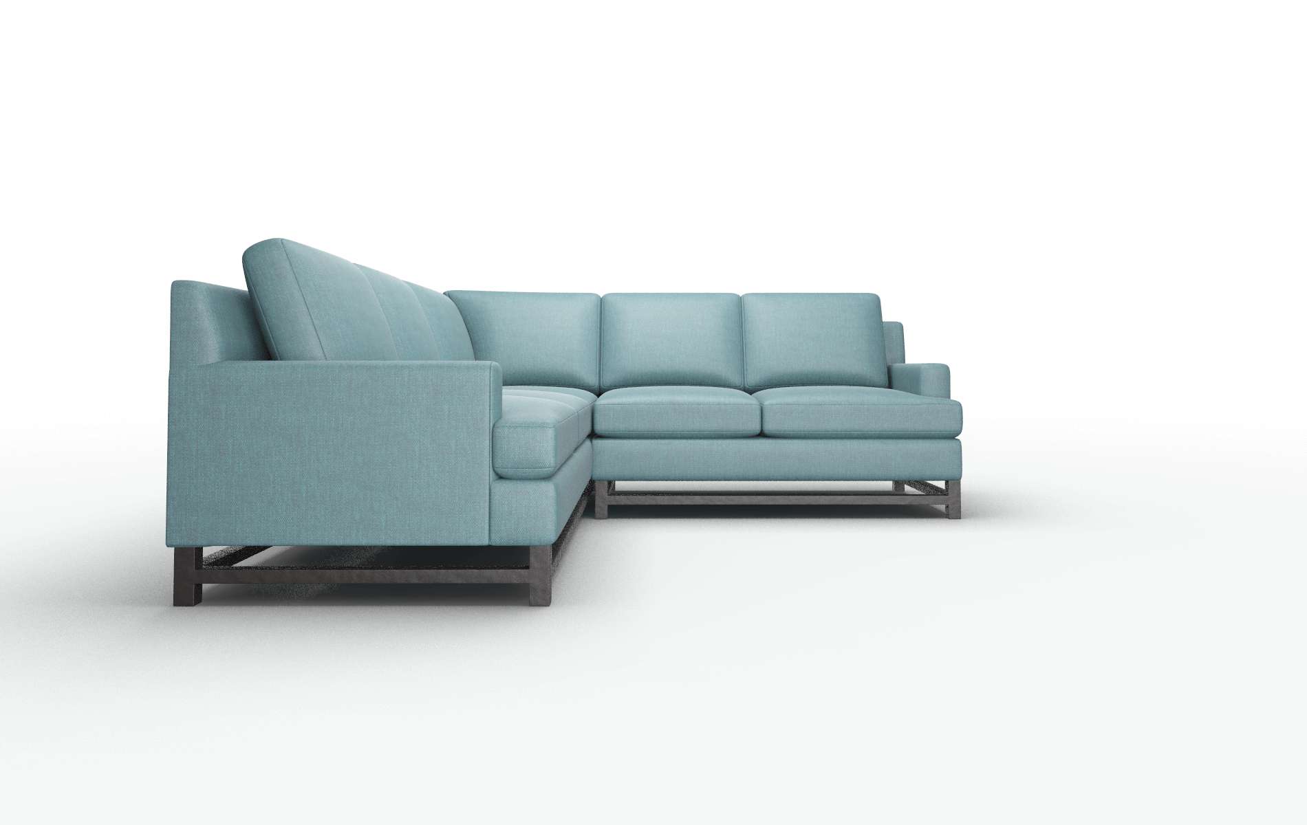 Houston Elliot Teal Sectional espresso legs 2