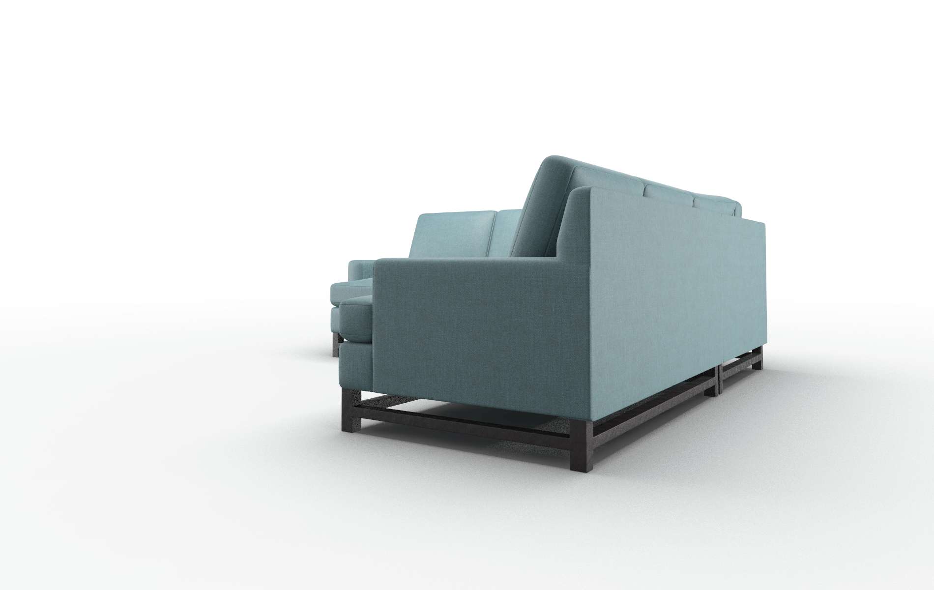 Houston Elliot Teal Sectional espresso legs 4