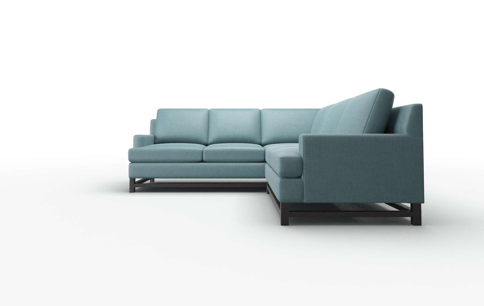 Houston Elliot Teal Sectional espresso legs 5