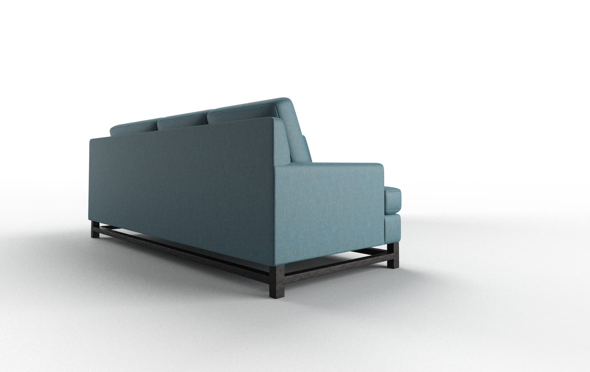 Houston Hepburn Teal Sectional espresso legs 3
