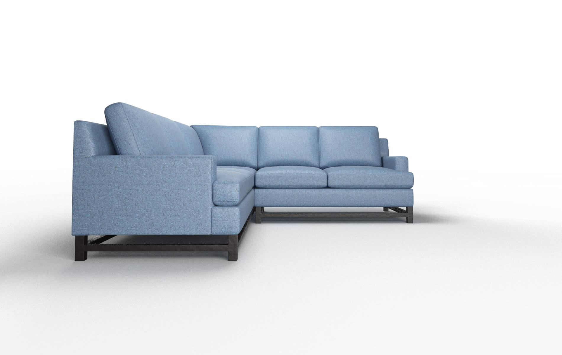 Houston Leslie Indigo Sectional espresso legs 2