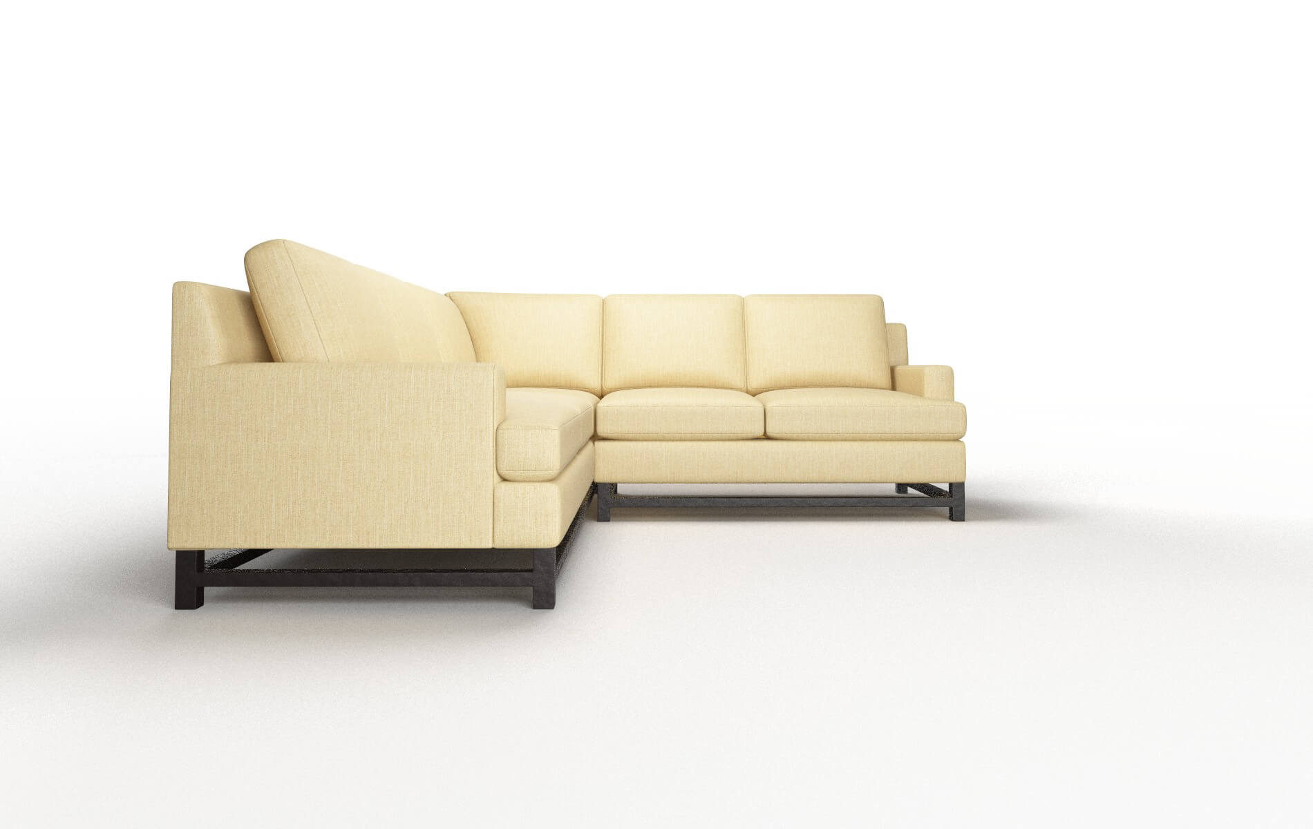 Houston Malibu Maize Sectional espresso legs 2