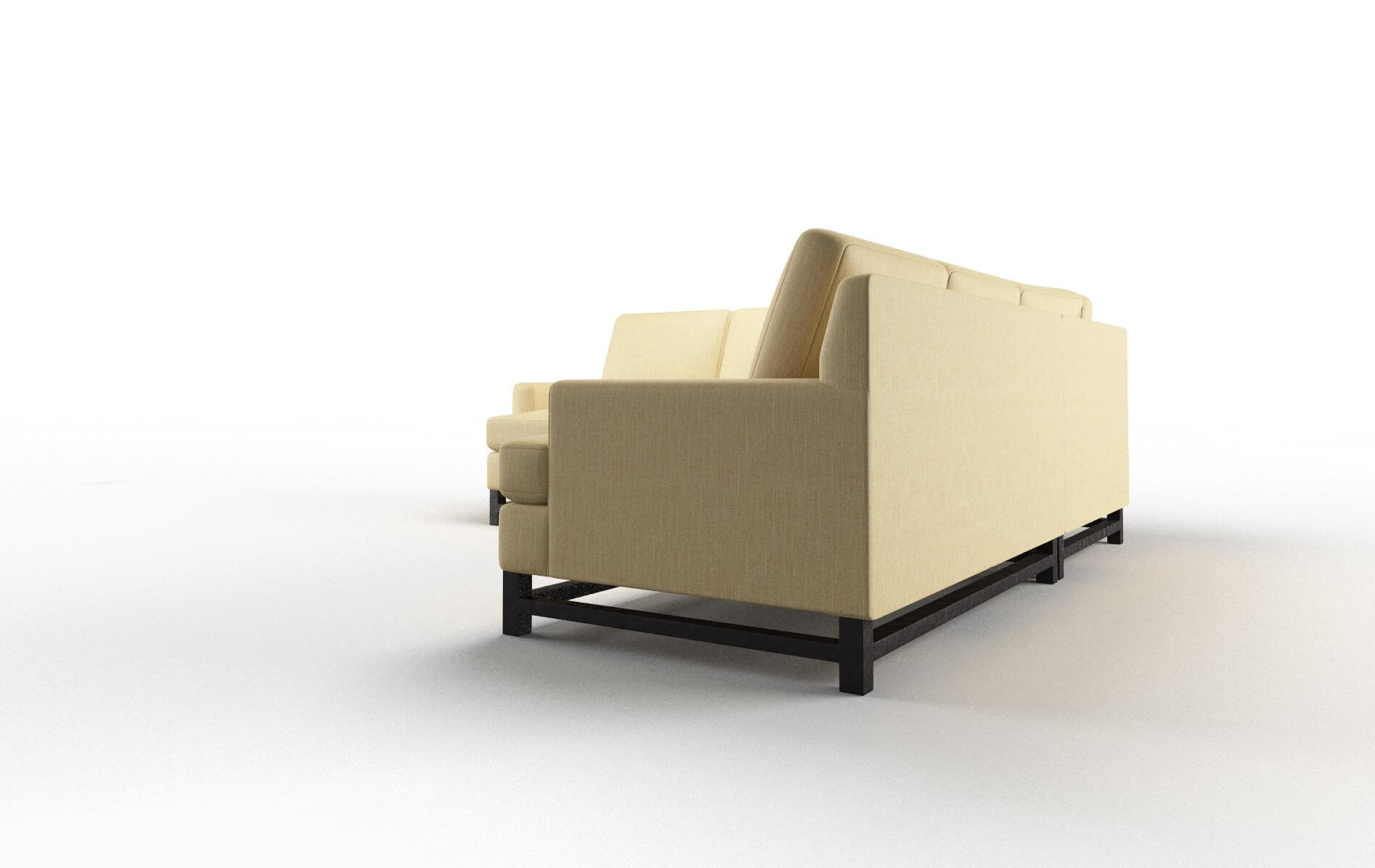 Houston Malibu Maize Sectional espresso legs 4