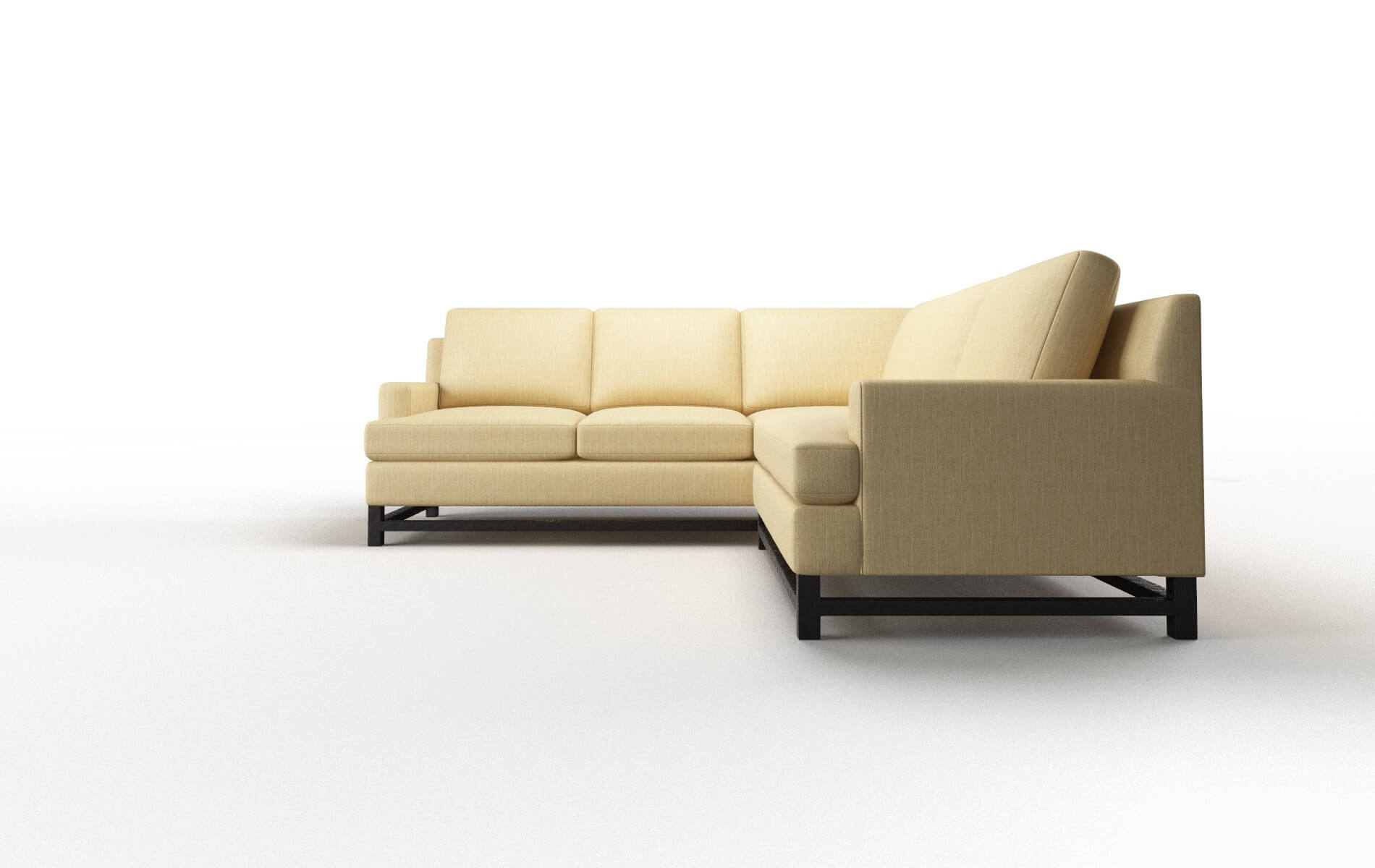 Houston Malibu Maize Sectional espresso legs 5