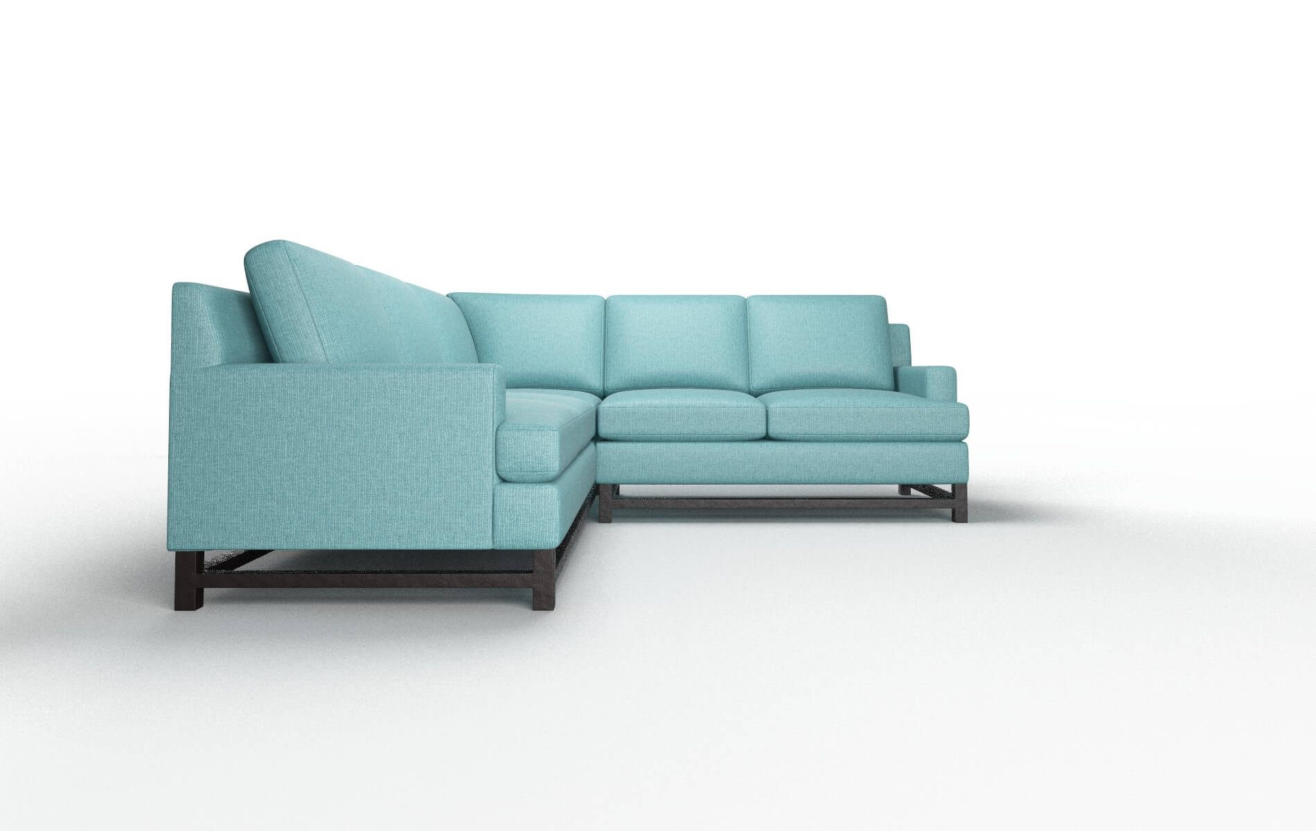 Houston Parker Turquoise Sectional espresso legs 2