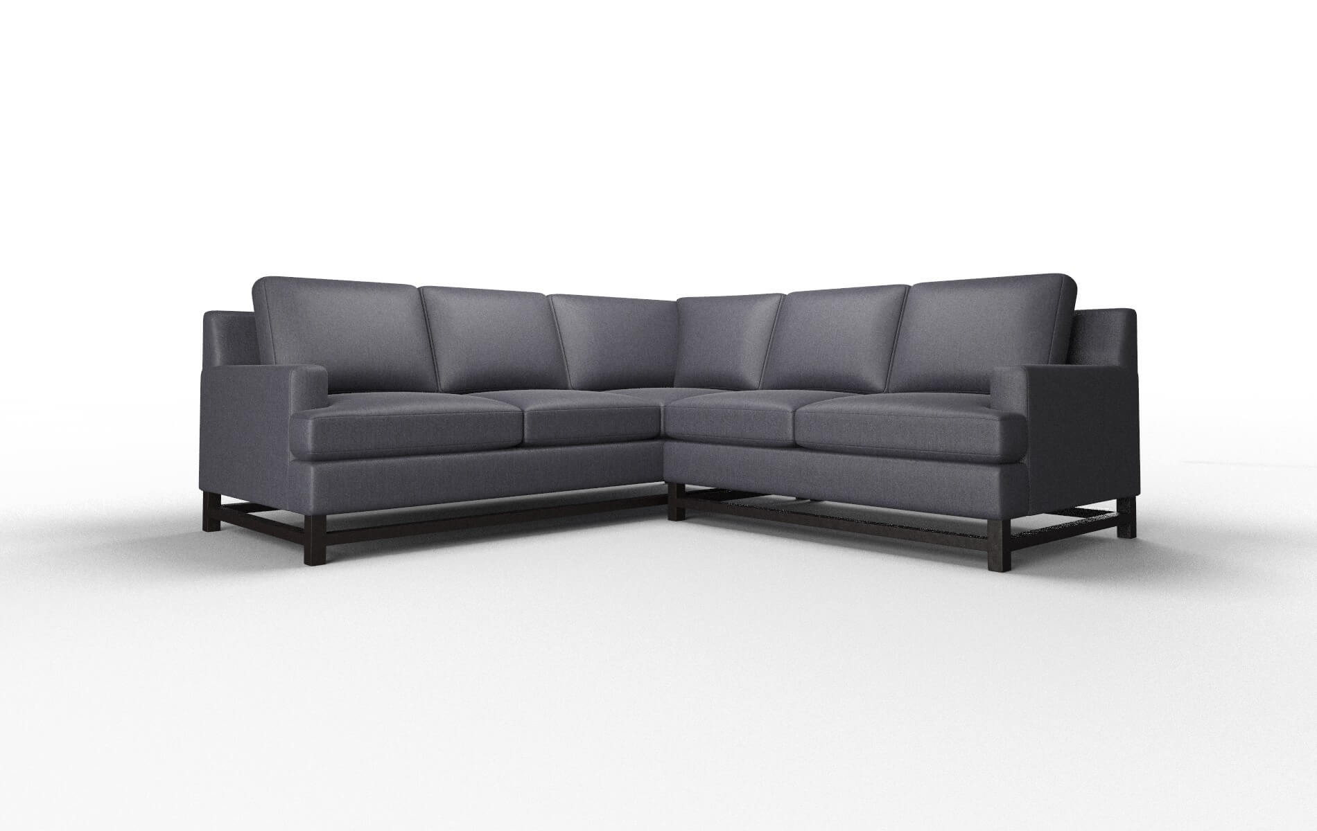 Houston Sasha Navy Sectional espresso legs 1