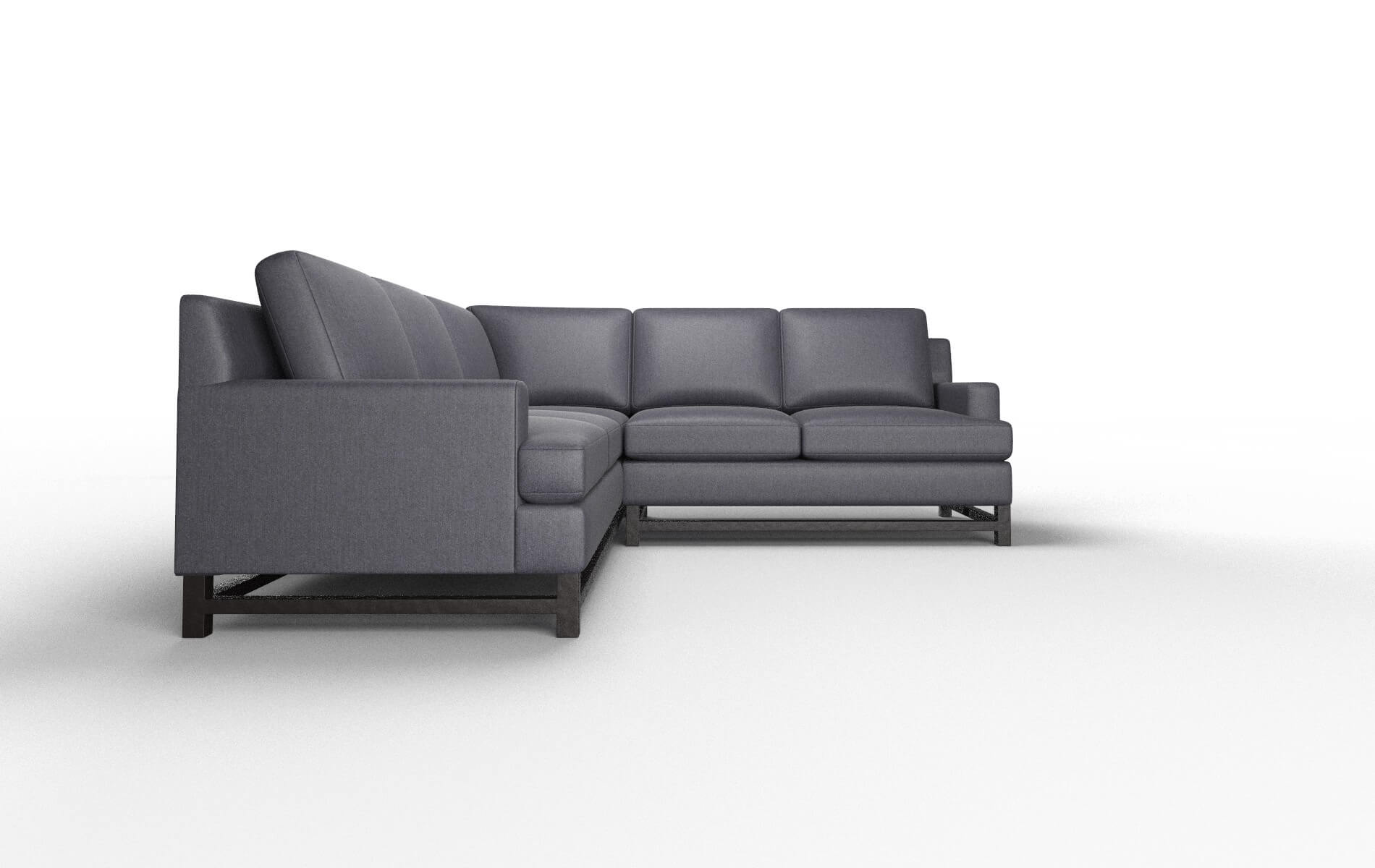 Houston Sasha Navy Sectional espresso legs 2