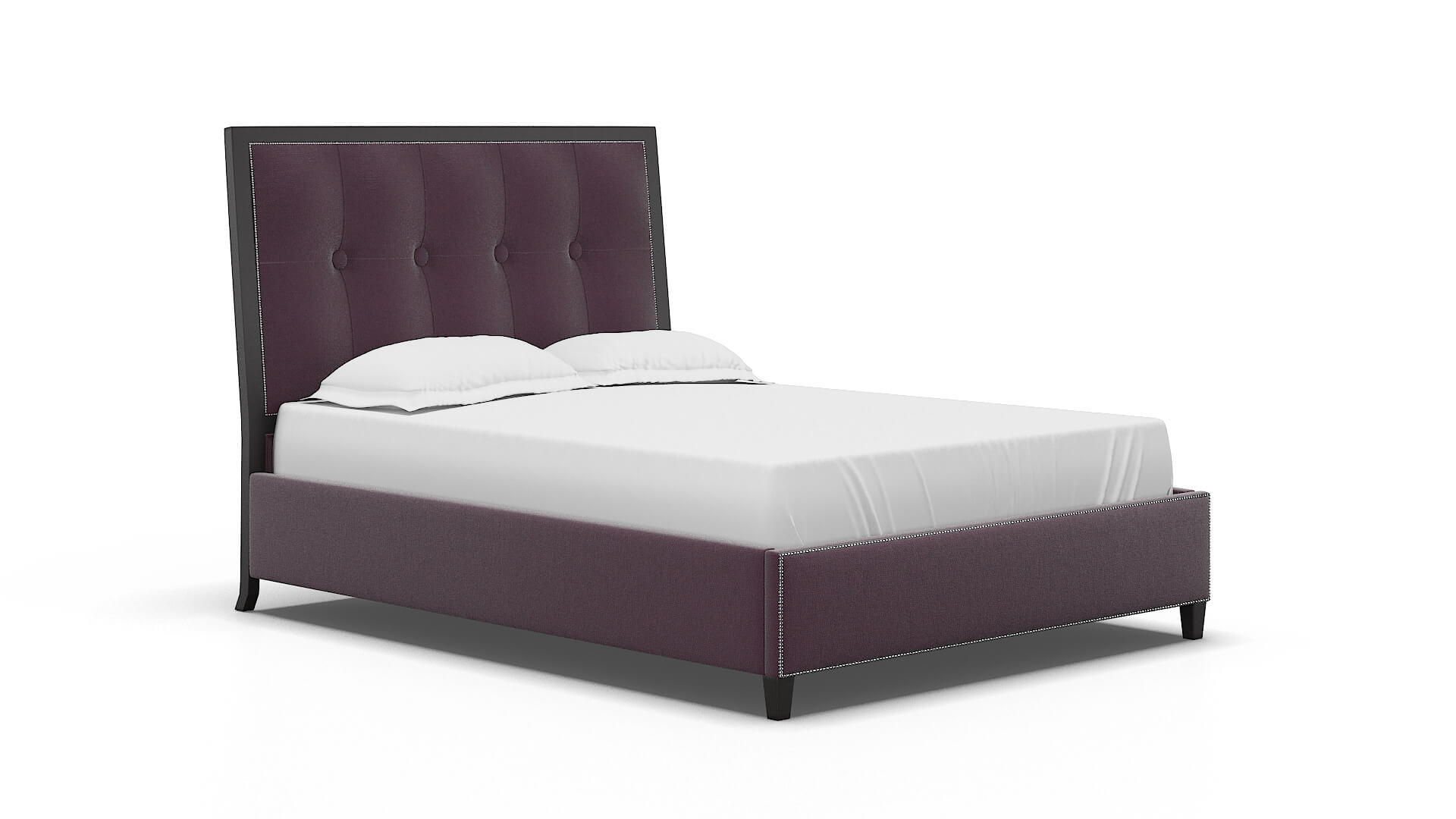 Hugo Bella Aubergine Bed espresso legs 2