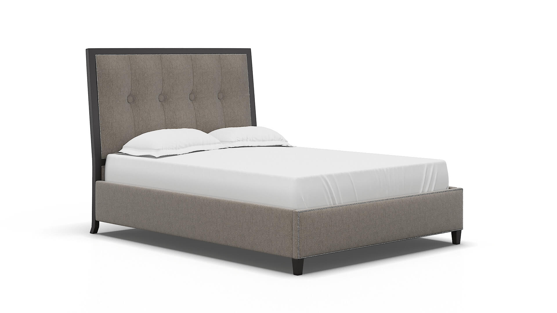 Hugo Cosmo Taupe Bed espresso legs 2