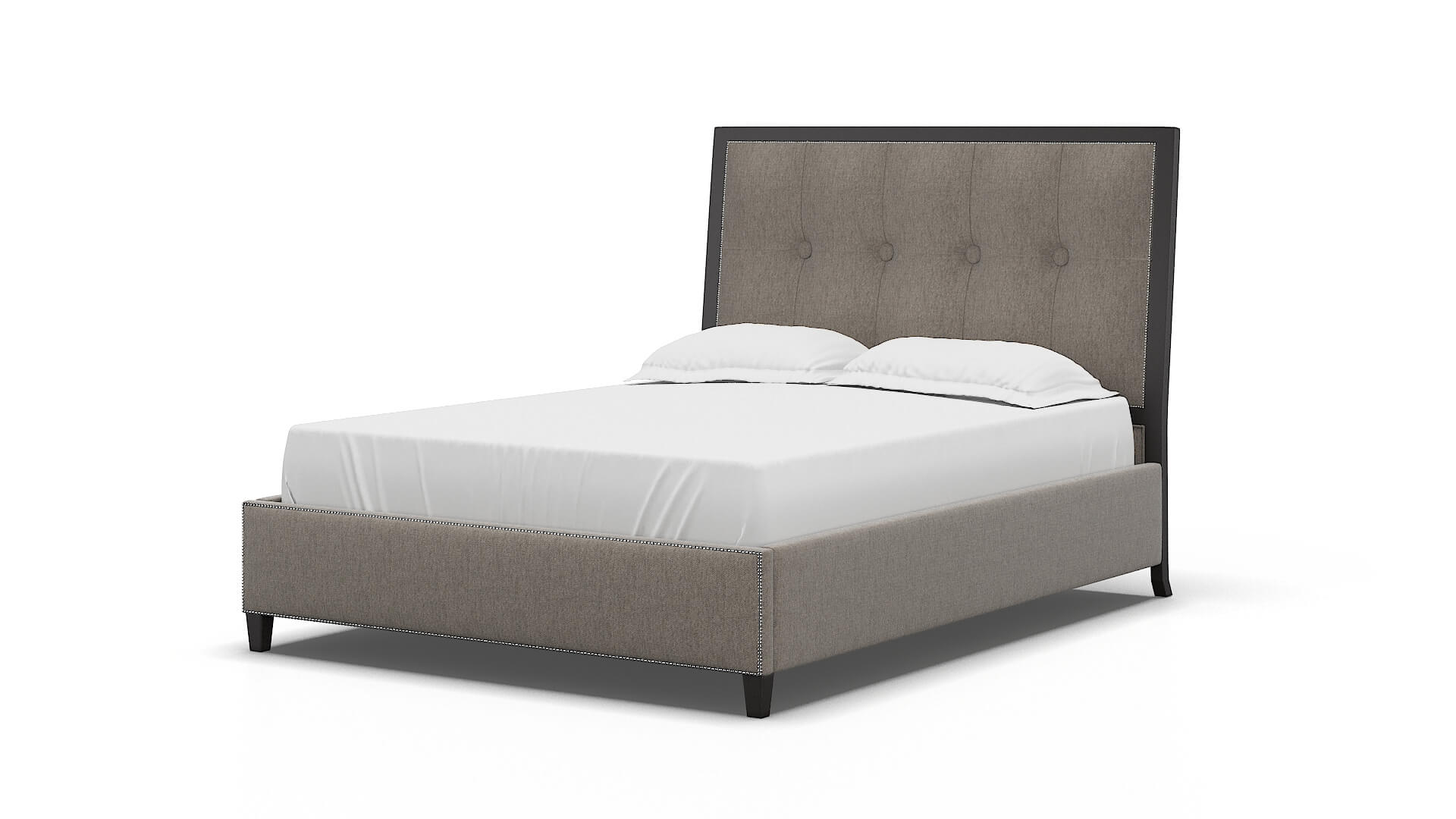 Hugo Cosmo Taupe Bed espresso legs 5
