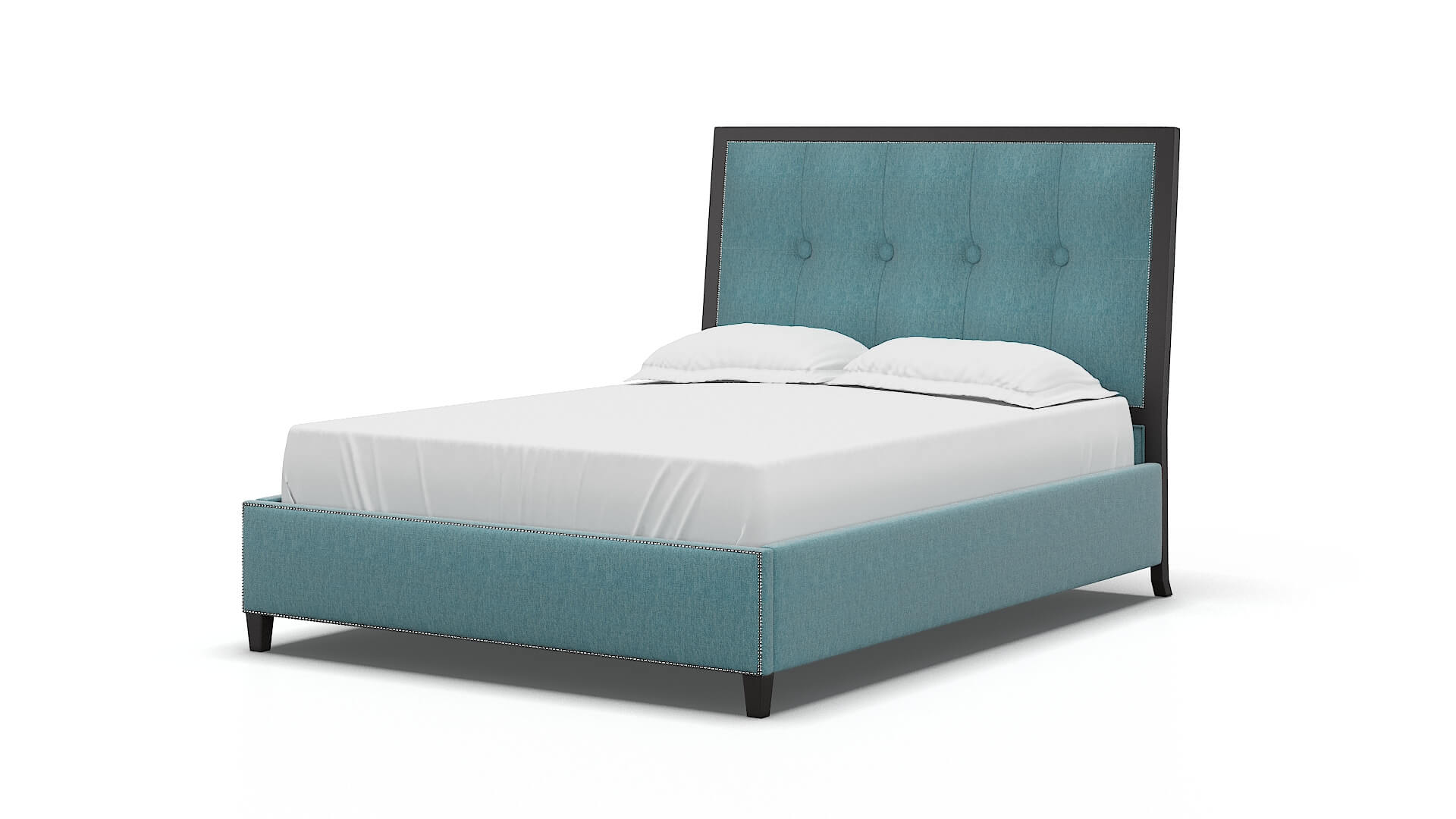 Hugo Cosmo Turquoise Bed espresso legs 5