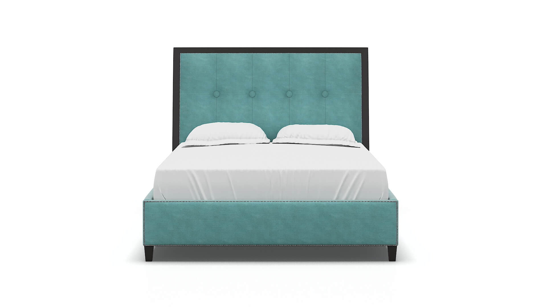 Hugo Curious Turquoise Bed espresso legs 1