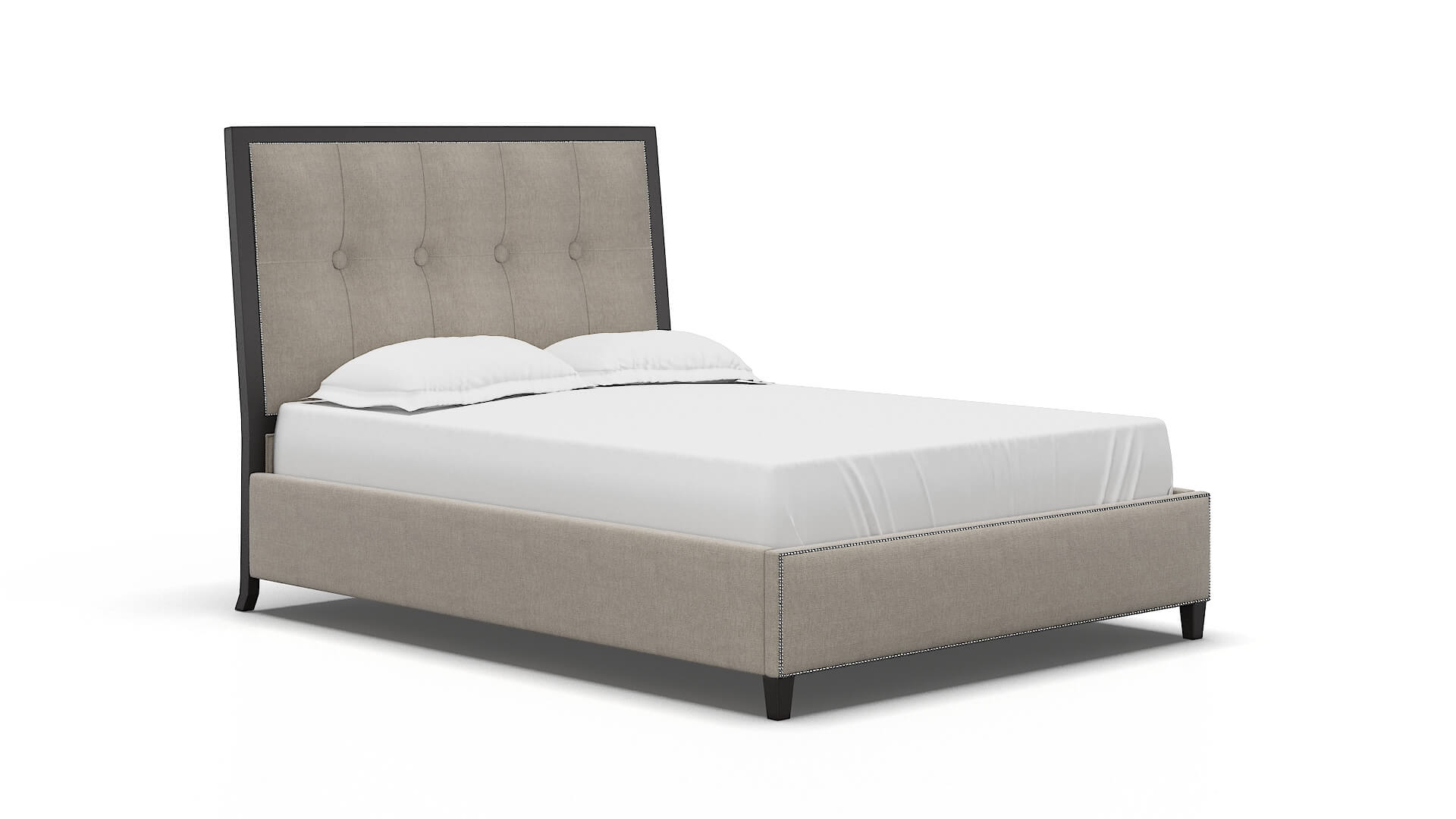 Hugo Derby Linen Bed espresso legs 2