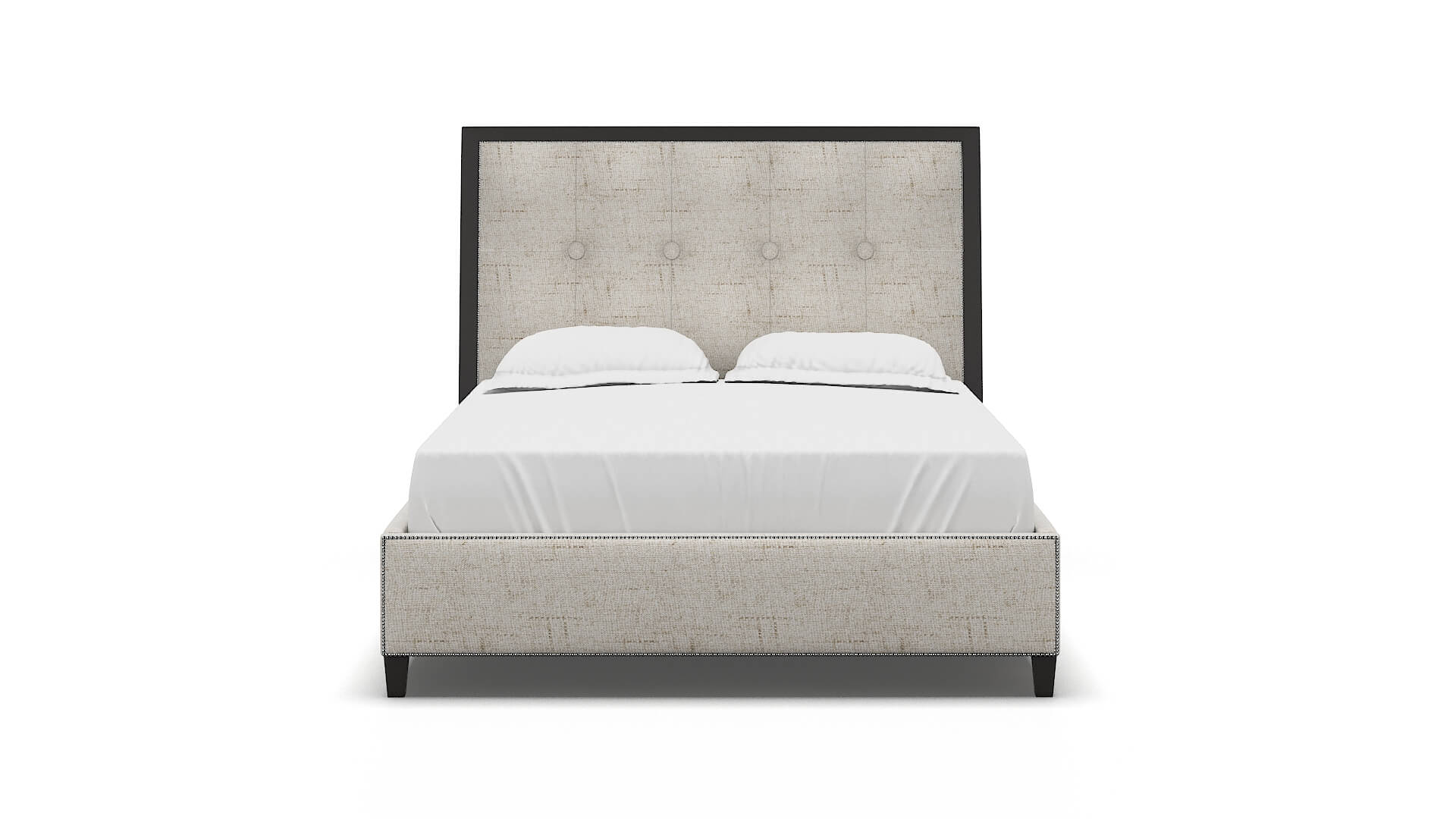 Hugo Derby Taupe Bed espresso legs 1