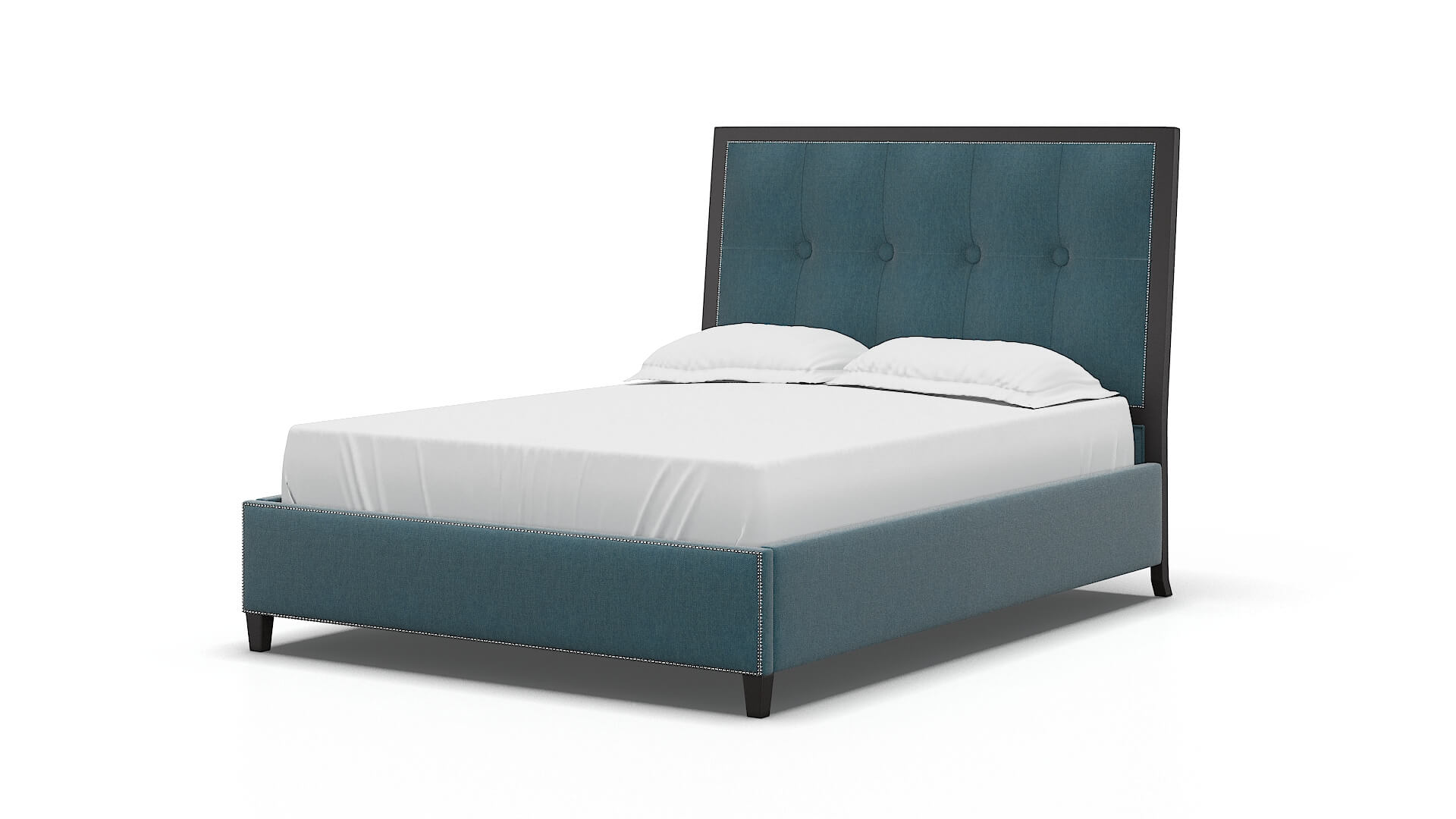 Hugo Royale Electric_blue Bed espresso legs 5