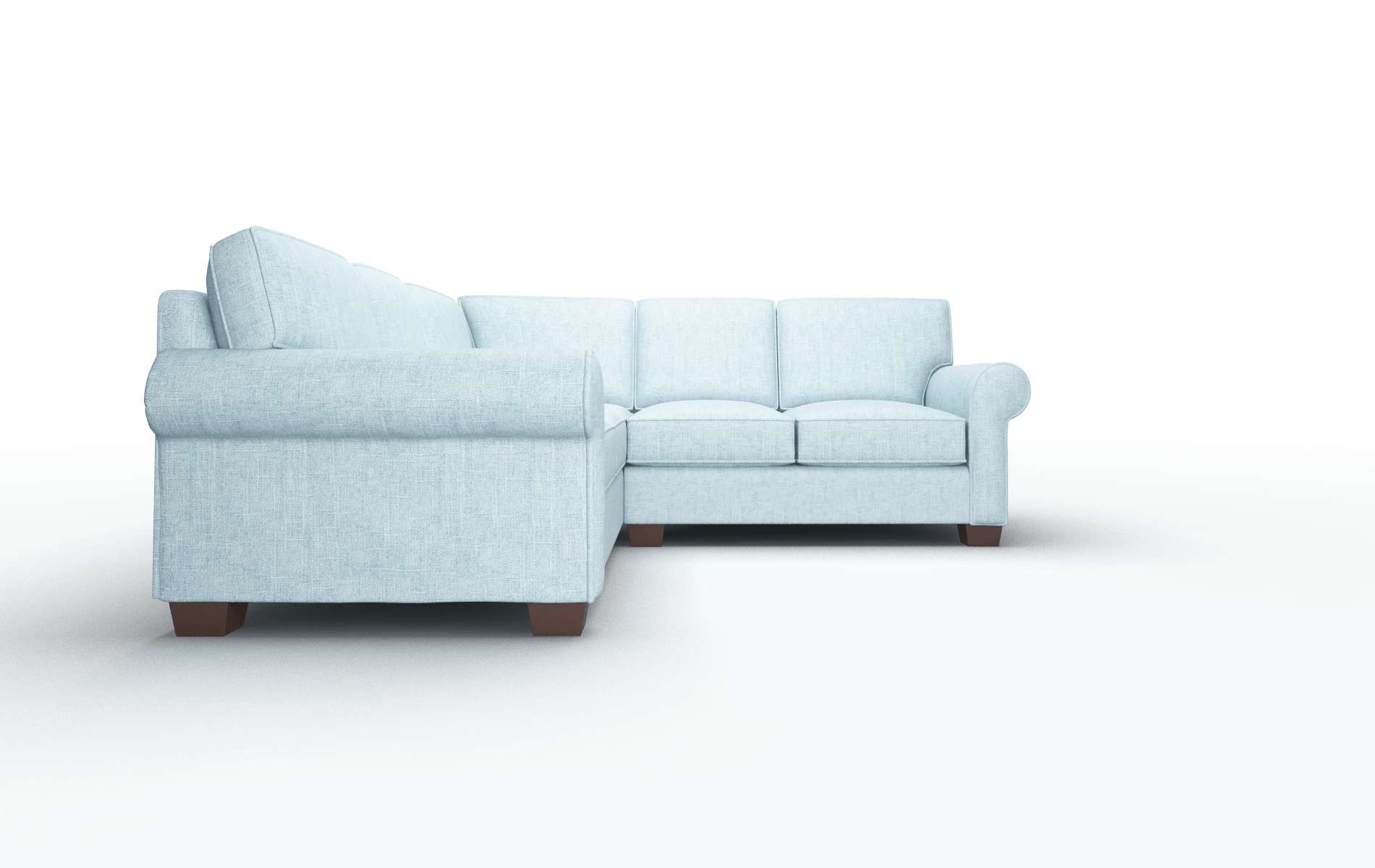 Isabel Atlas Turquoise Sectional espresso legs 2