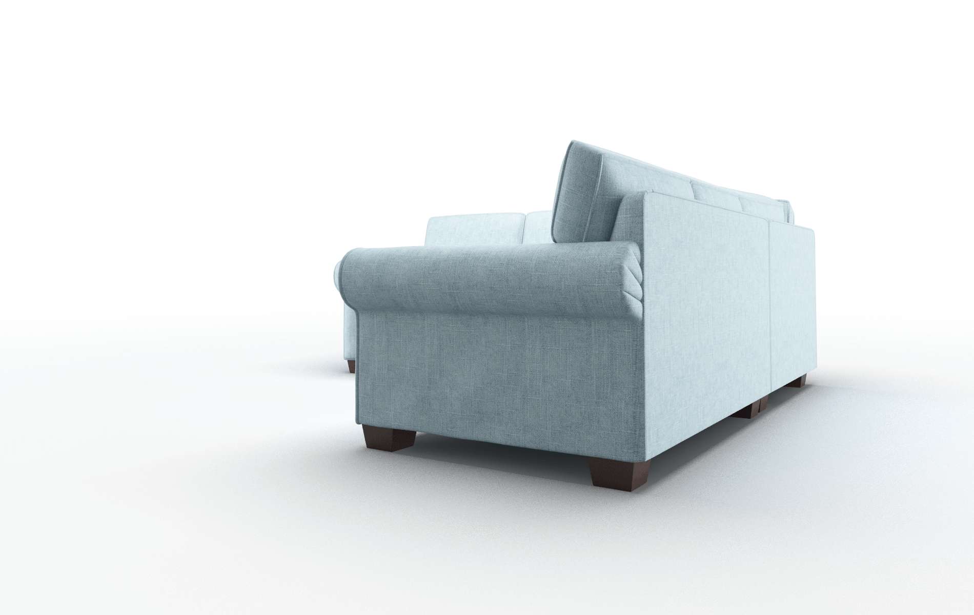 Isabel Atlas Turquoise Sectional espresso legs 4