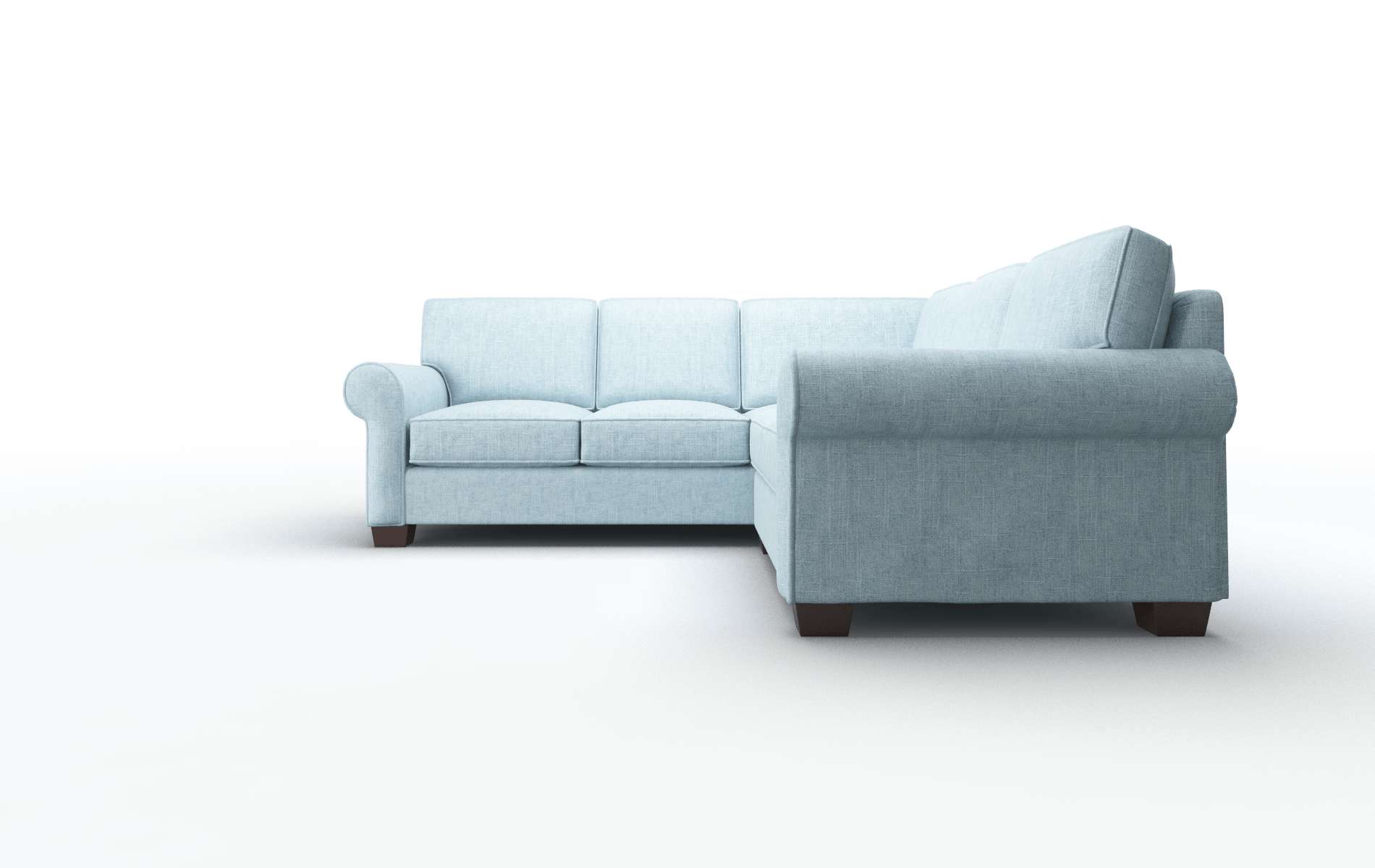 Isabel Atlas Turquoise Sectional espresso legs 5