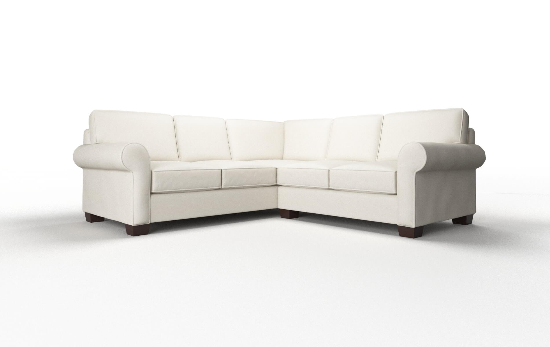 Isabel Bungalow Ivory Sectional espresso legs 1