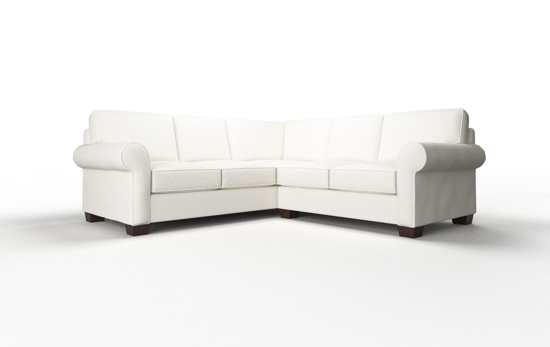 Isabel Catalina Ivory Sectional espresso legs 1