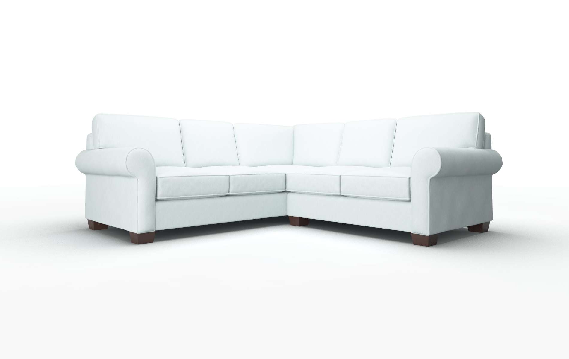 Isabel Clyde Cornflower Sectional espresso legs 1