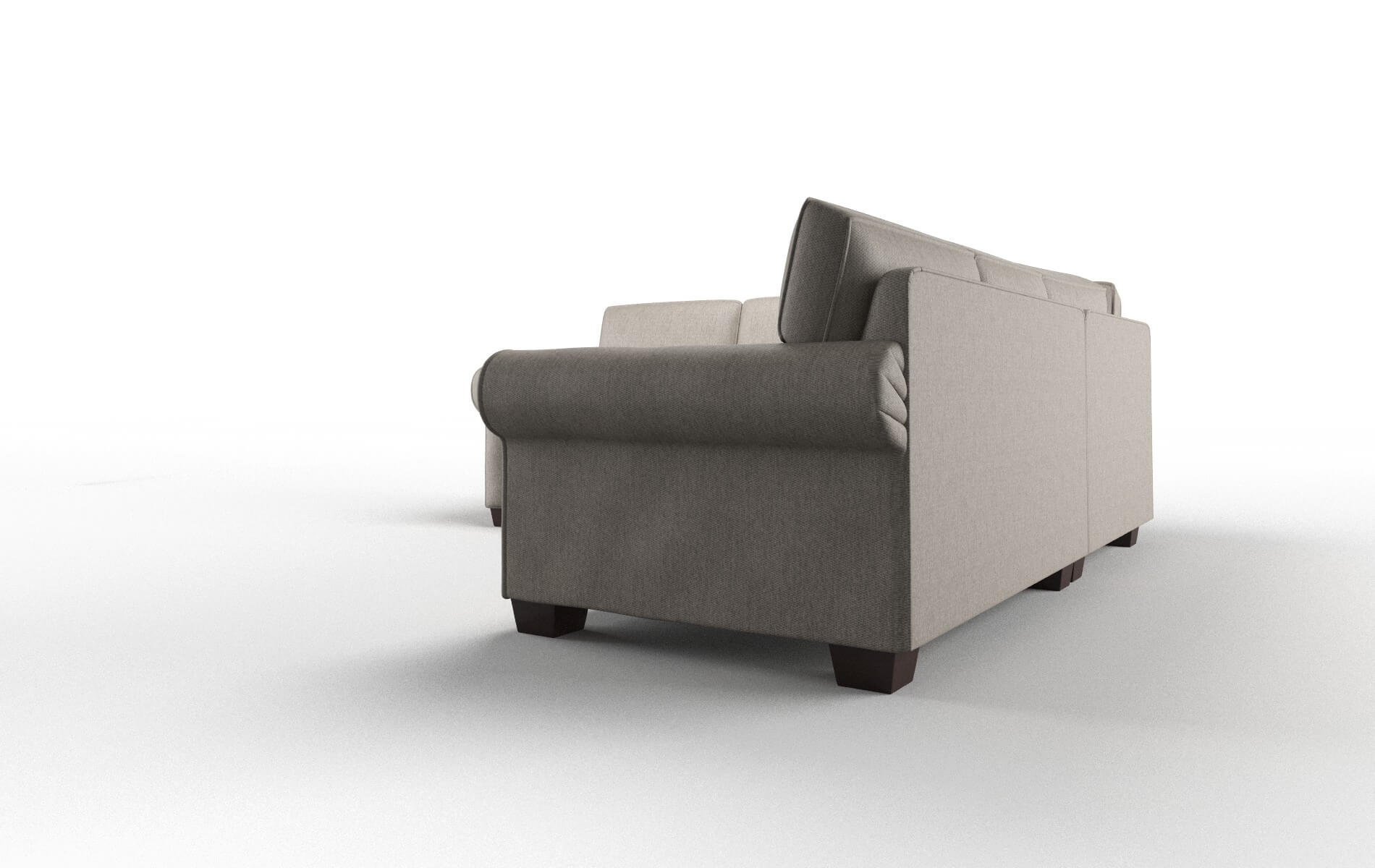 Isabel Cosmo Taupe Sectional espresso legs 4