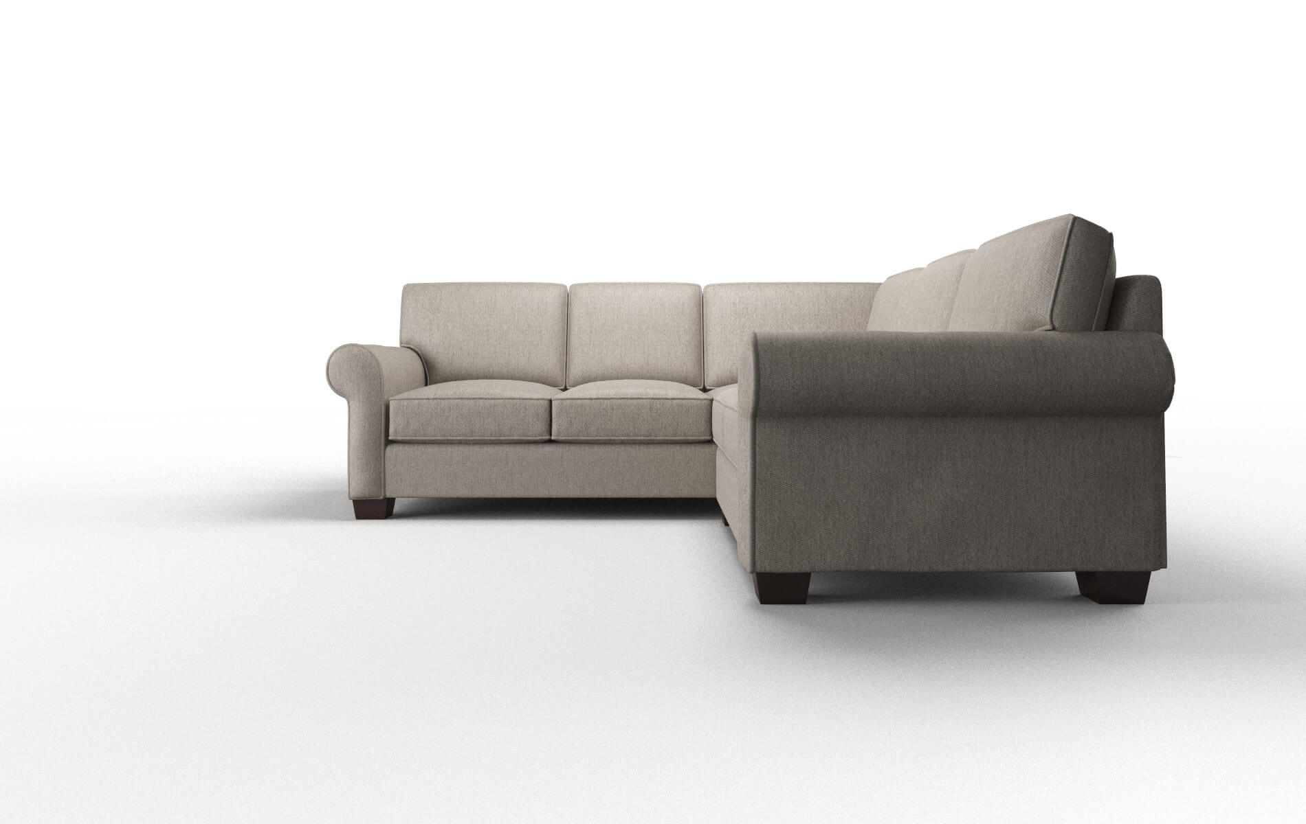 Isabel Cosmo Taupe Sectional espresso legs 5
