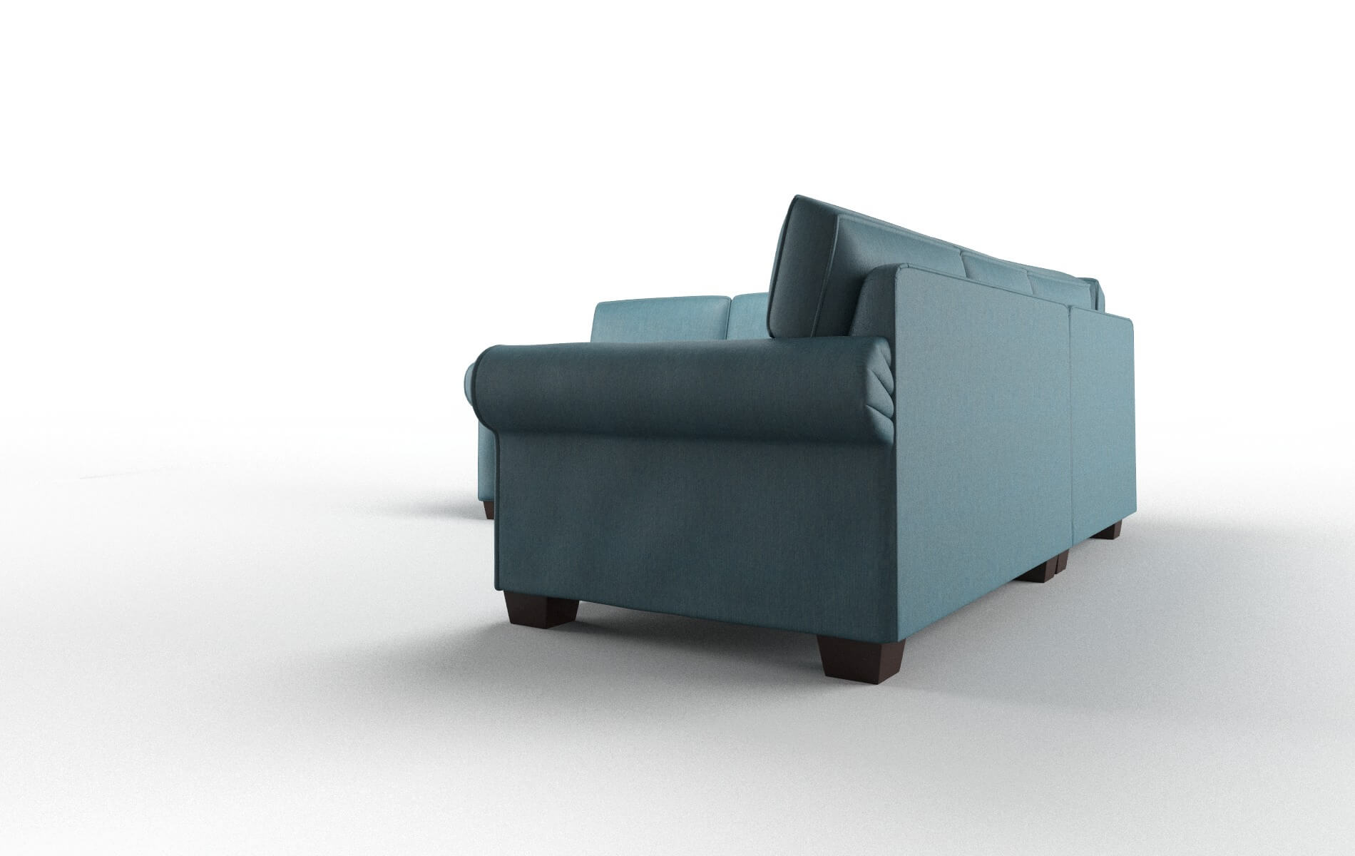 Isabel Cosmo Teal Sectional espresso legs 4