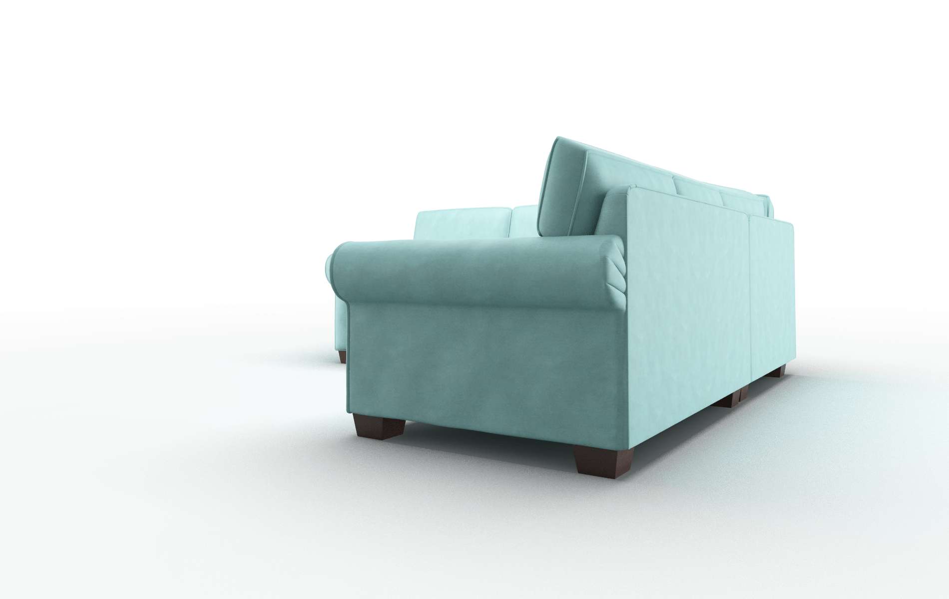 Isabel Curious Turquoise Sectional espresso legs 4