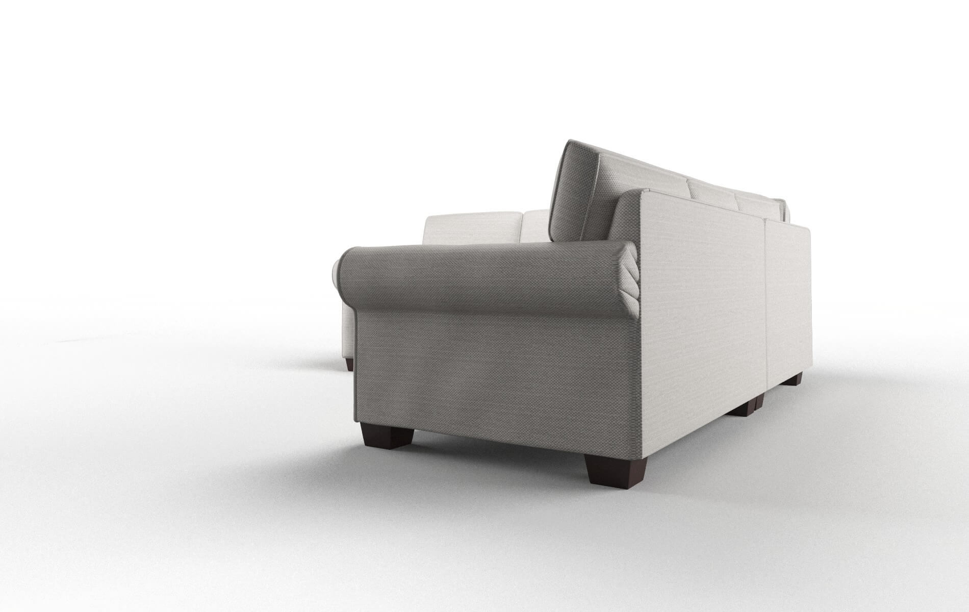 Isabel Derby Grey Sectional espresso legs 4