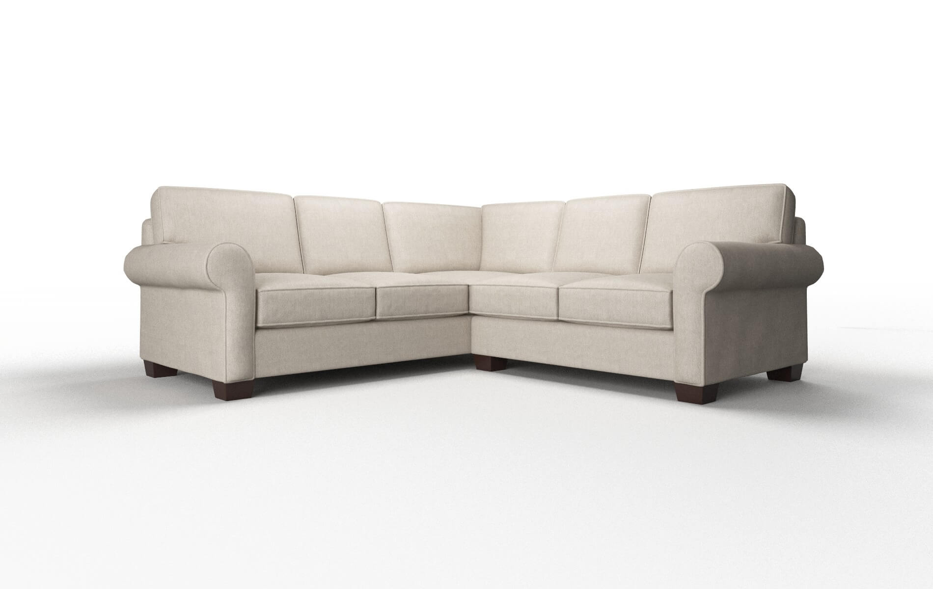 Isabel Derby Linen Sectional espresso legs 1